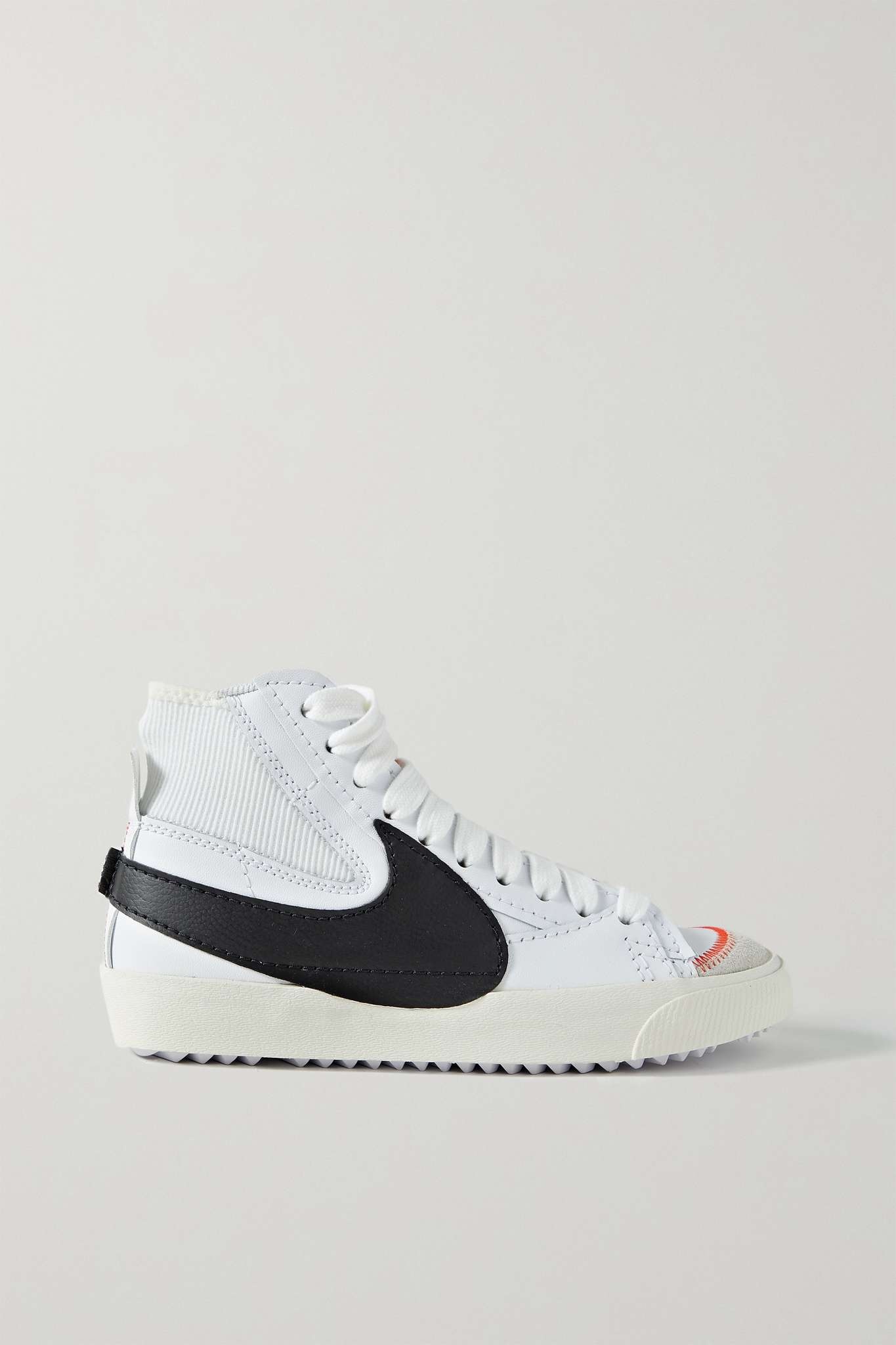 Blazer Mid '77 Jumbo ribbed-knit and suede-trimmed leather sneakers - 1