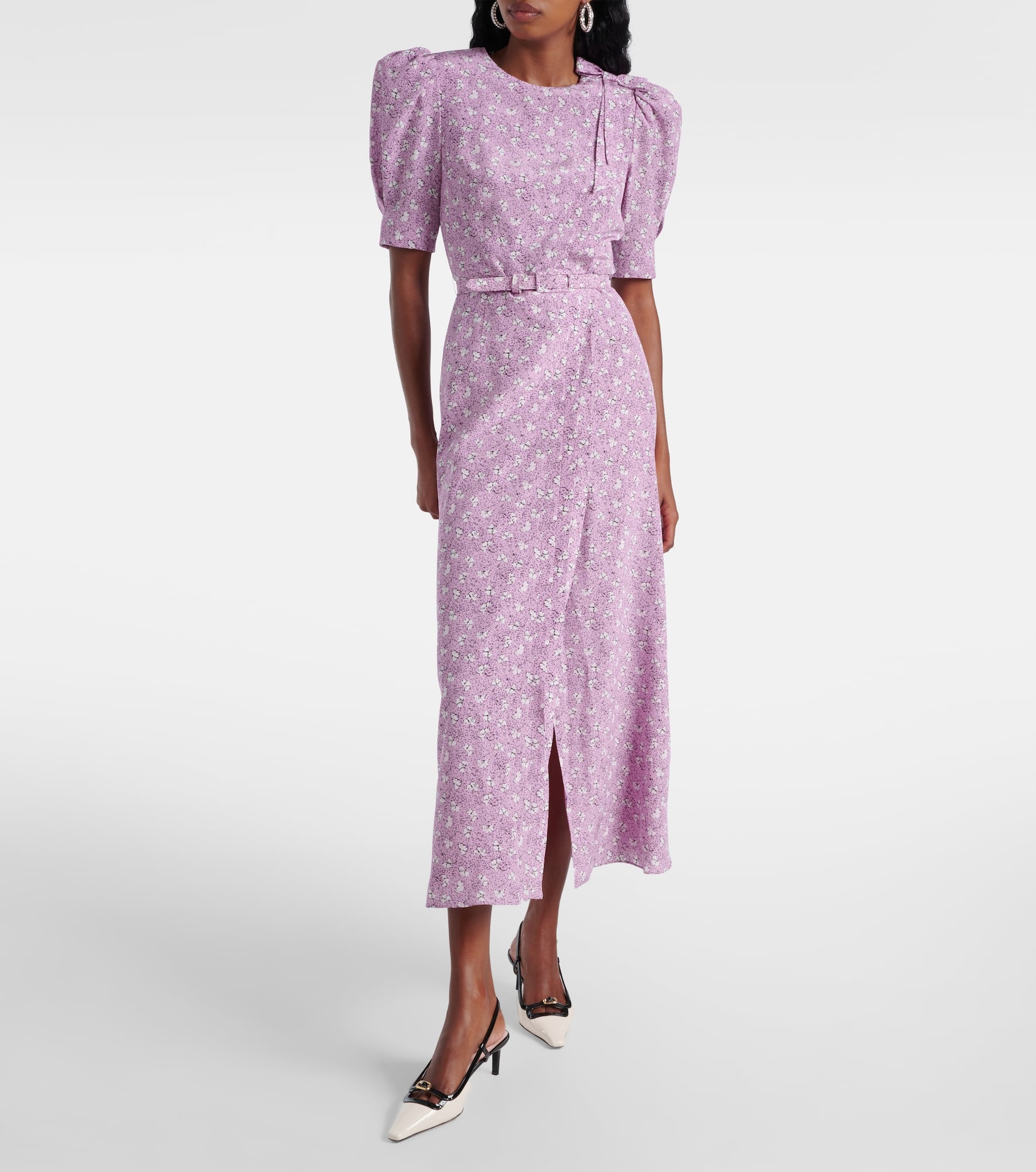 Printed silk midi dress - 2