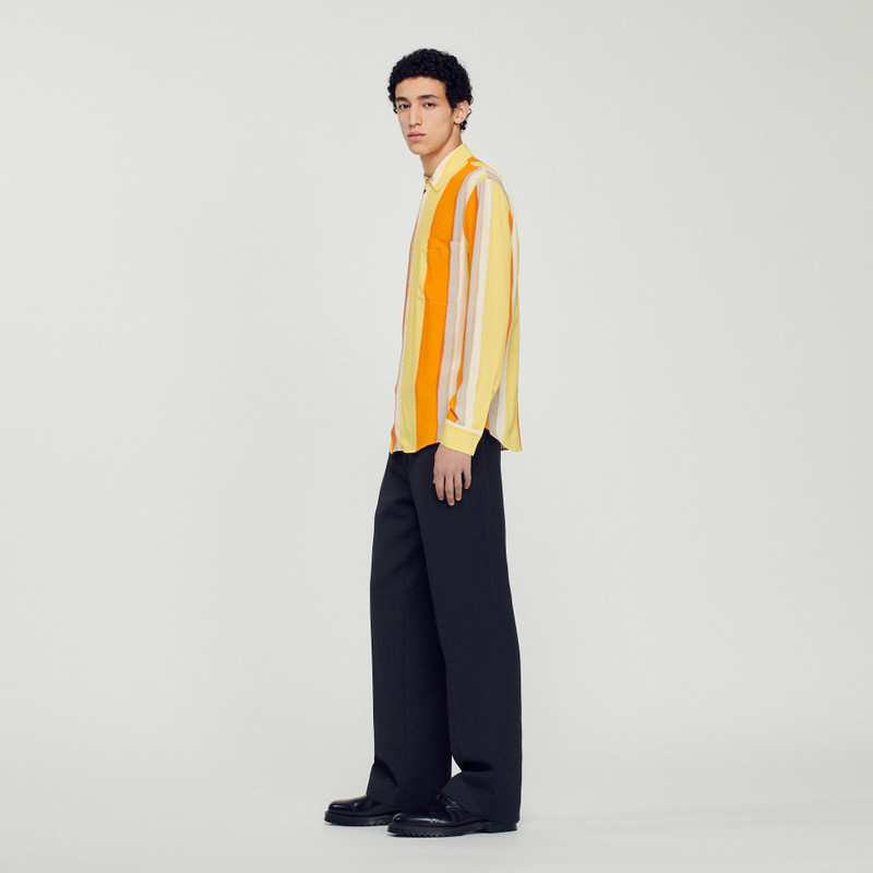 Flowing striped long-sleeved shirt 7