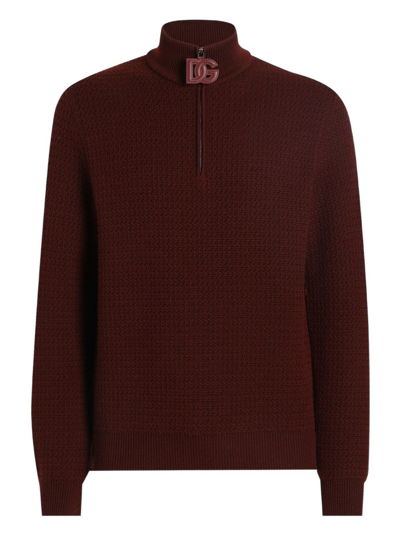 half-zip waffle-knit sweater 1