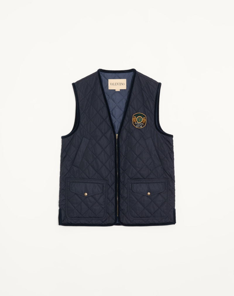 VALENTINO LIGHTWEIGHT NYLON VEST WITH EMBROIDERED VALENTINO PATCH 1