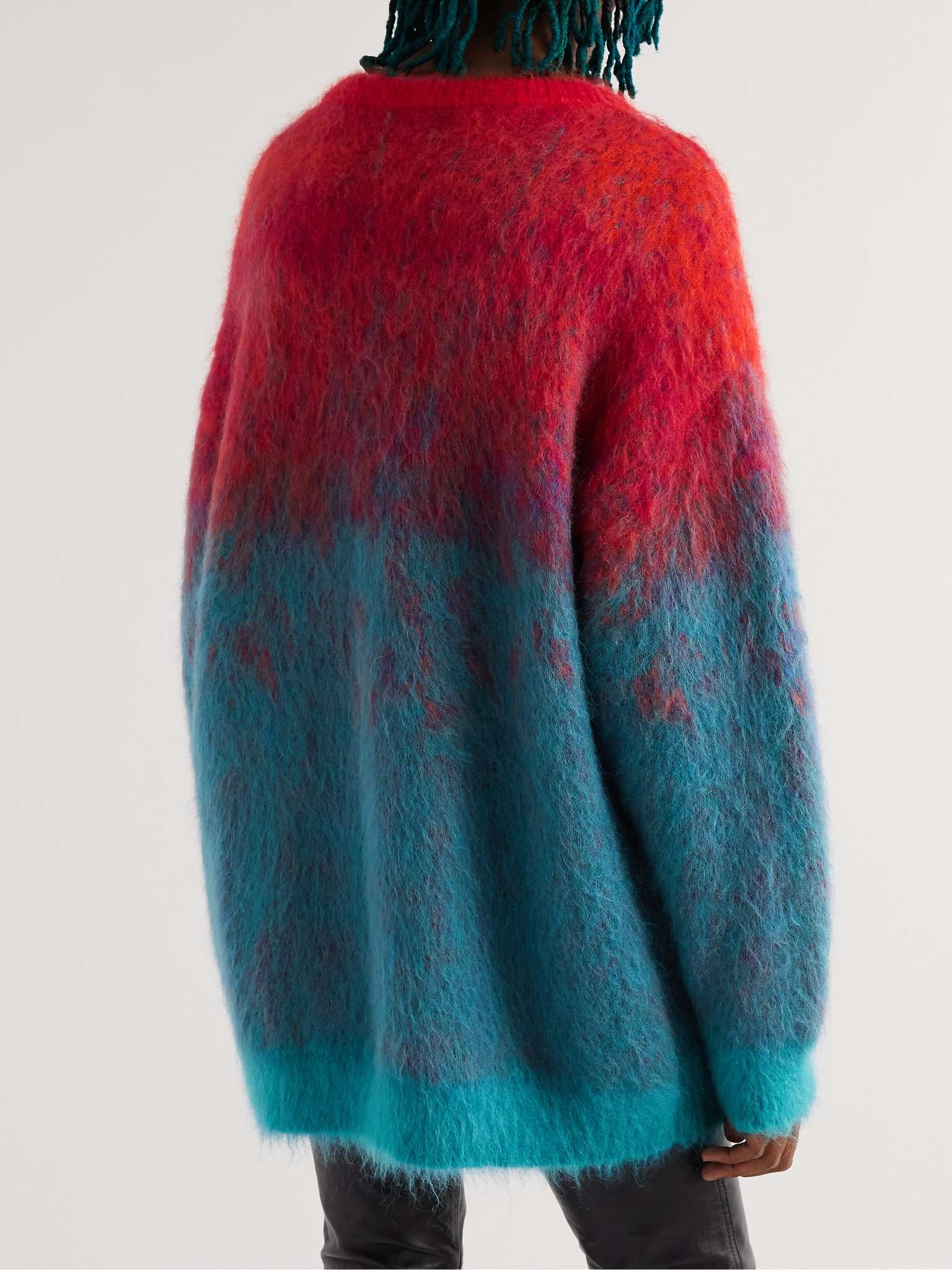 Embellished Appliquéd Dégradé Mohair-Blend Sweater - 5
