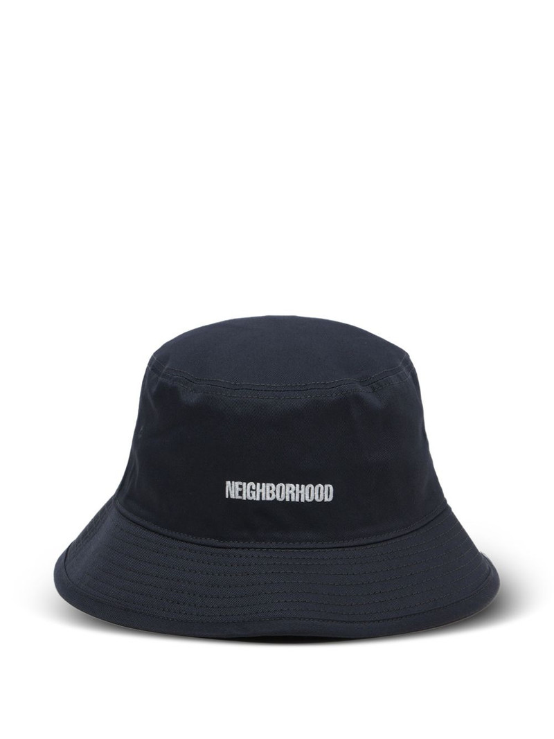 embroidered-logo cotton bucket hat 3