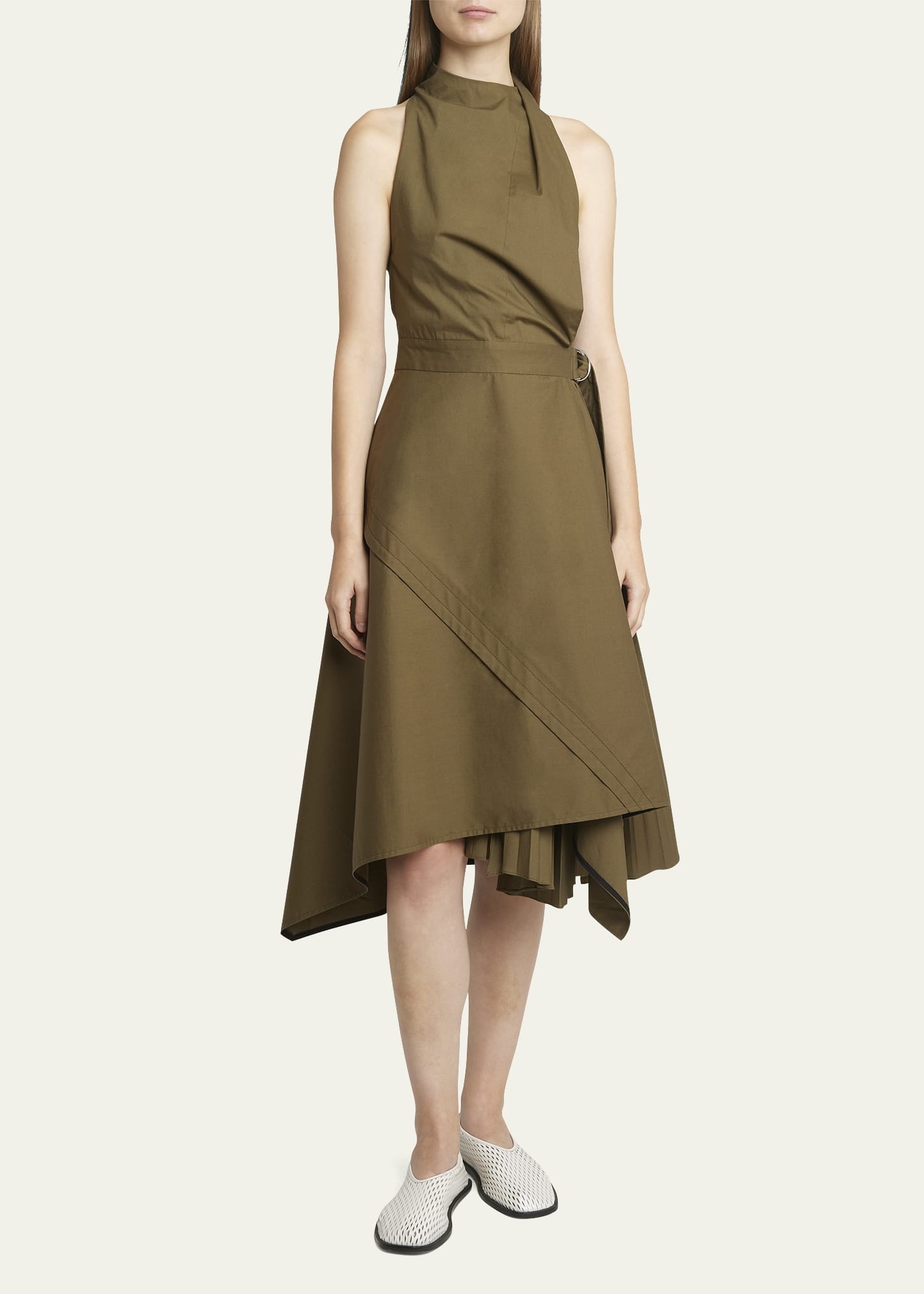 Yoko Compact Poplin Asymmetric Dress - 2