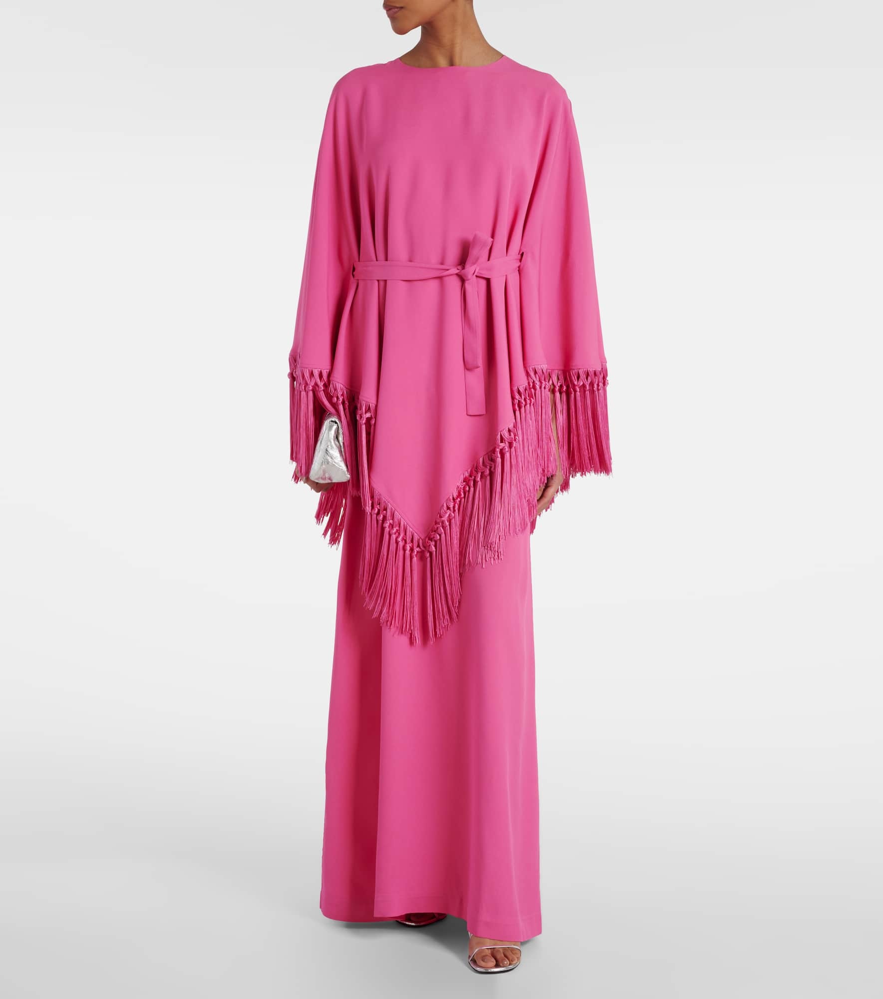 Fringed crêpe cady kaftan - 2