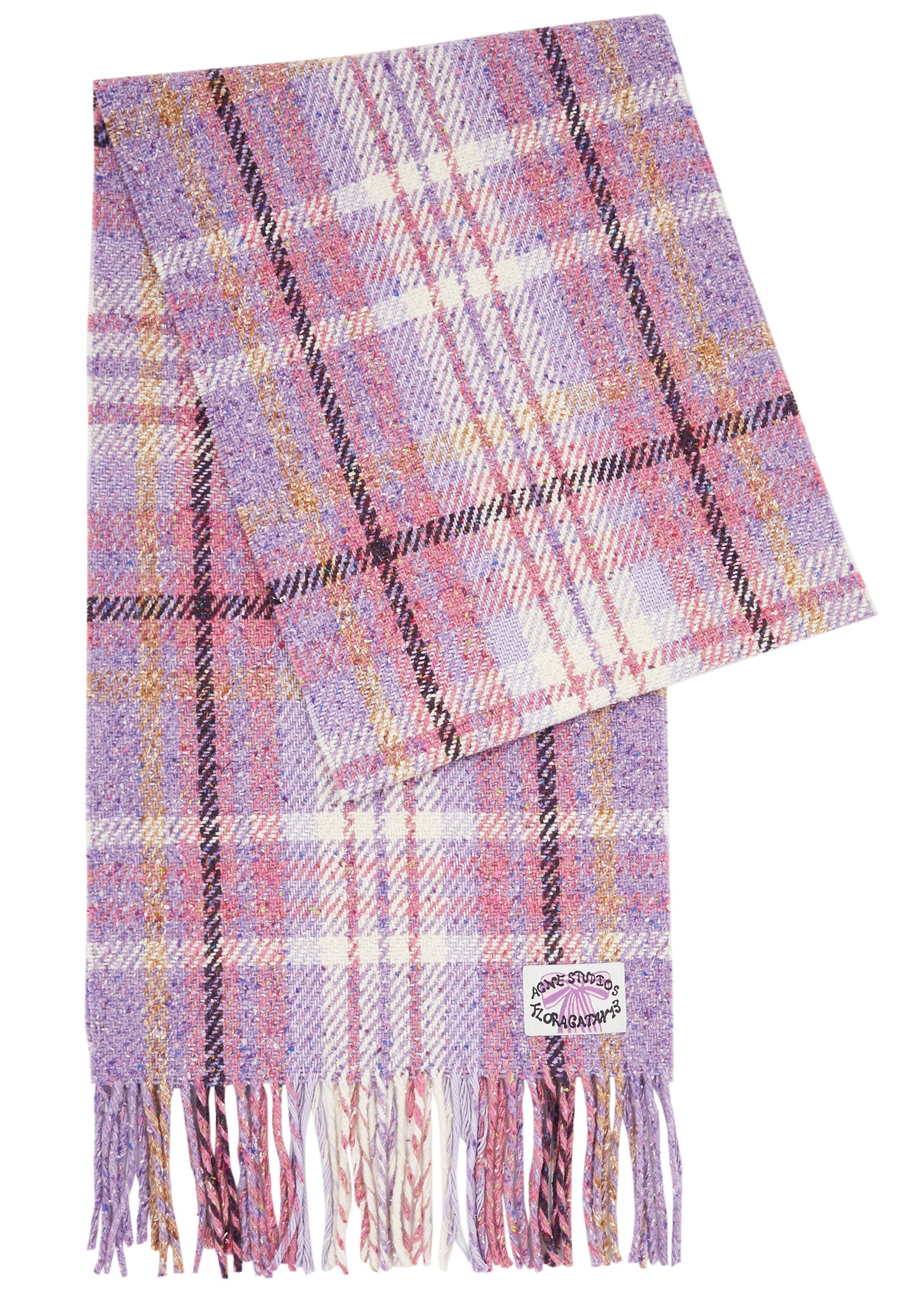 Volano checked wool-blend scarf - 1
