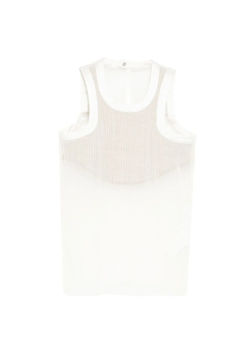 ribbed see-through top - 1