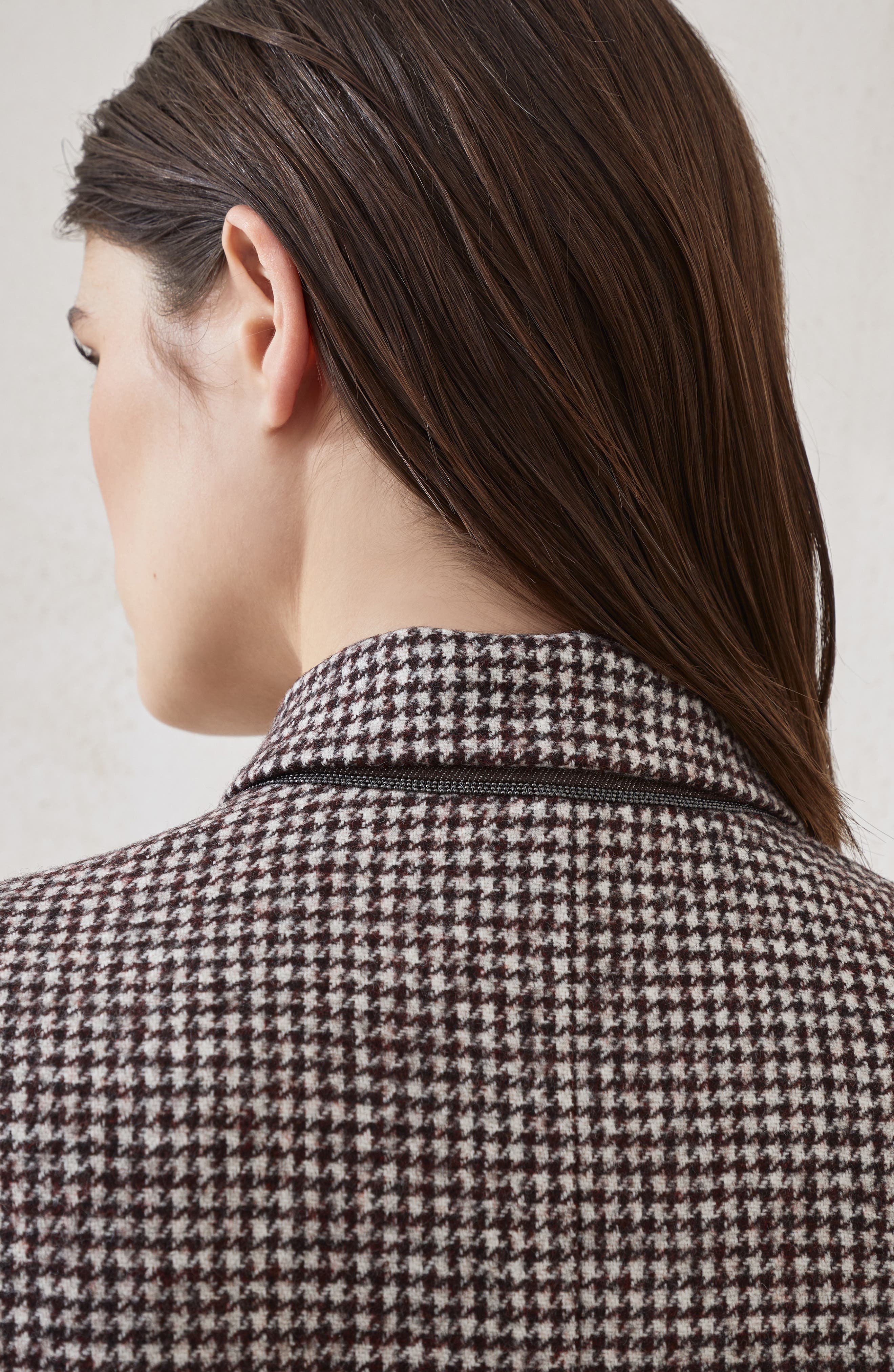 Brunello Cucinelli Houndstooth blazer with monili in Brown at Nordstrom - 4