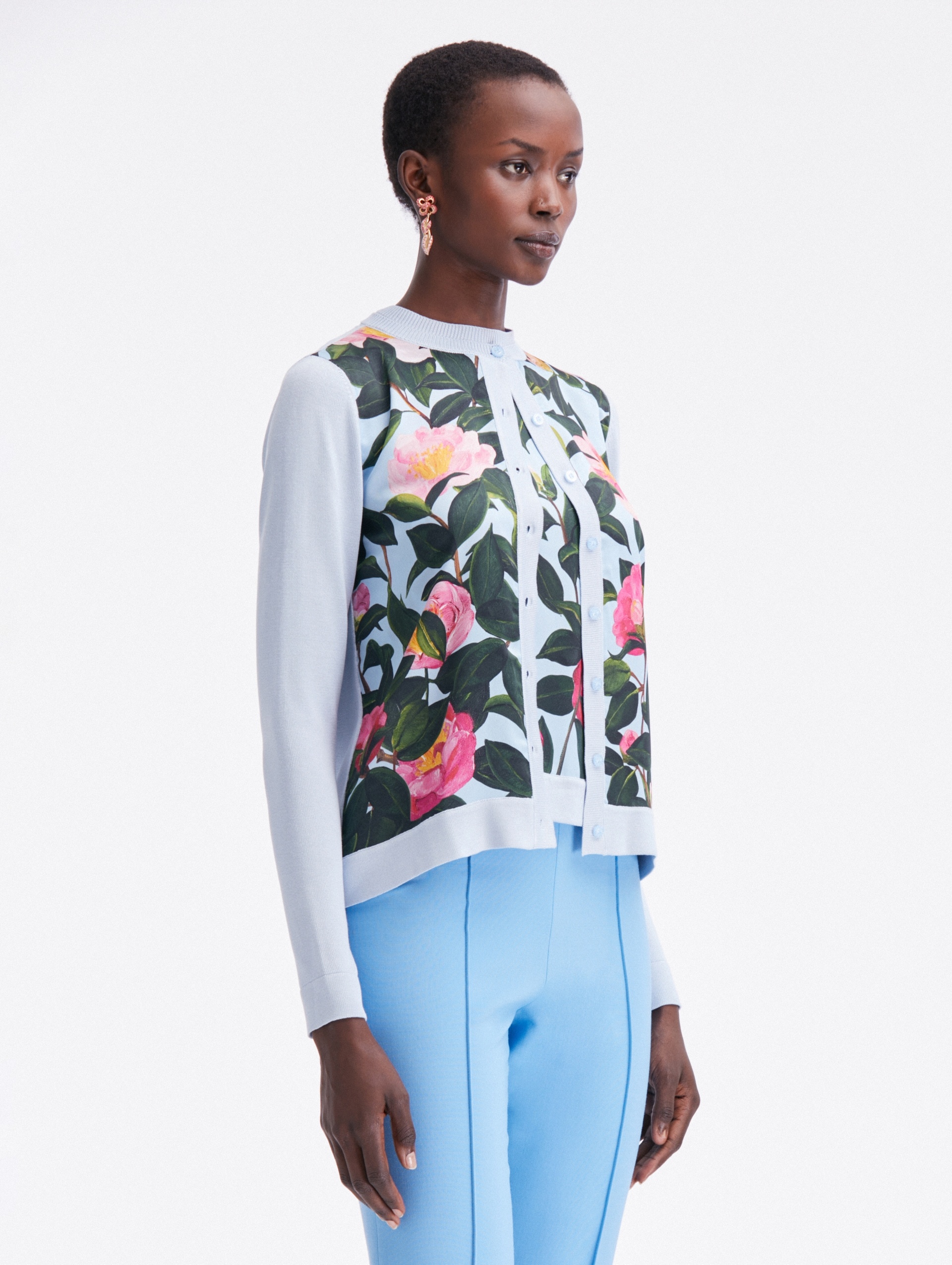 CAMELLIA PRINTED INSET CARDIGAN - 5
