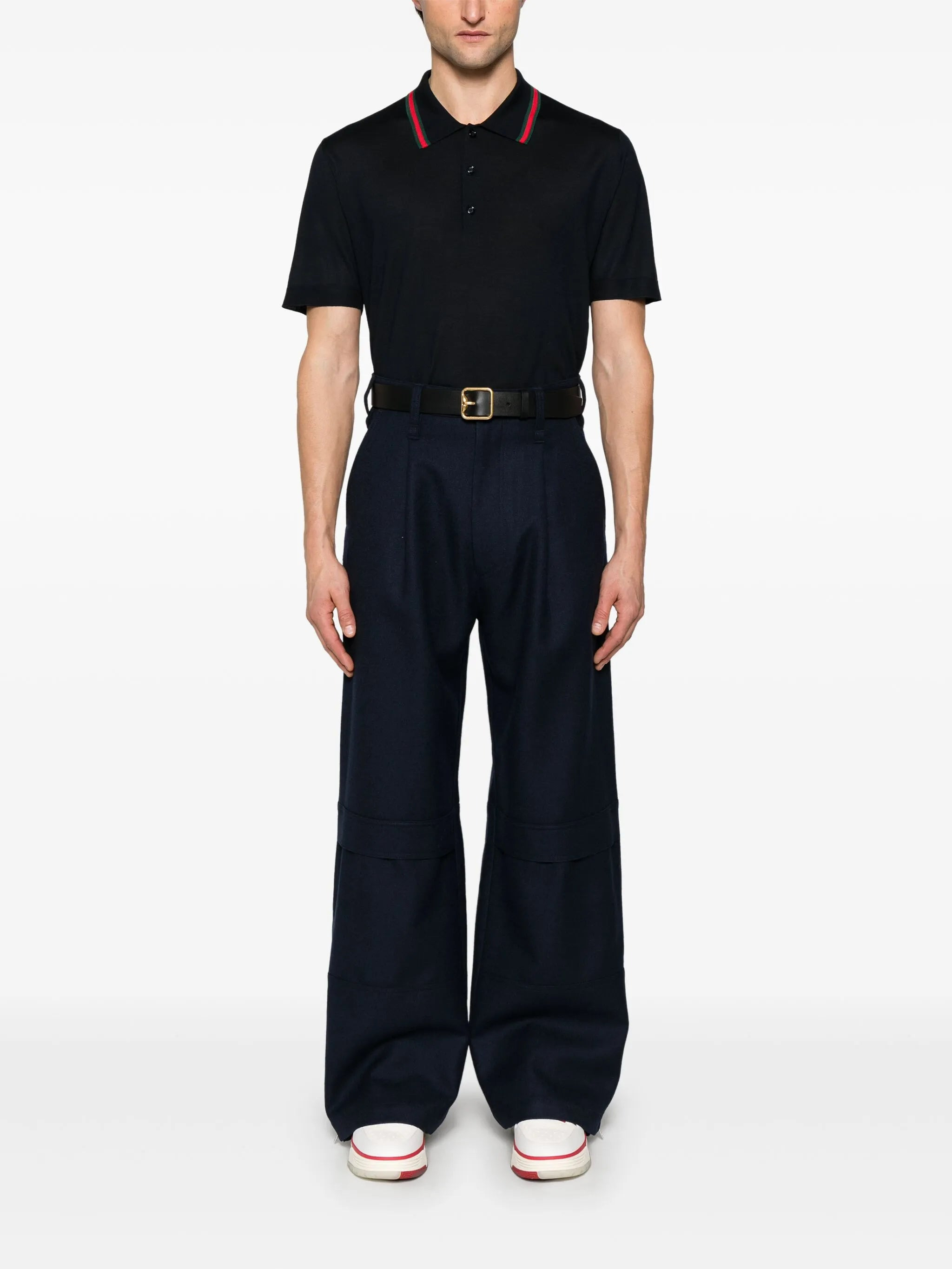 Web-trim Knitted Polo Shirt - 4