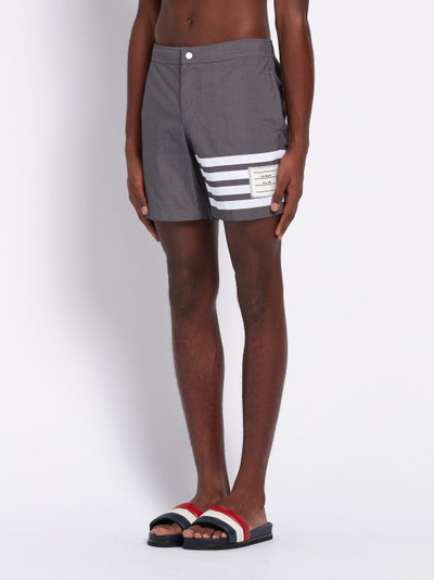 Thom Browne Medium Grey Solid Swim Tech 4-Bar Short outlook