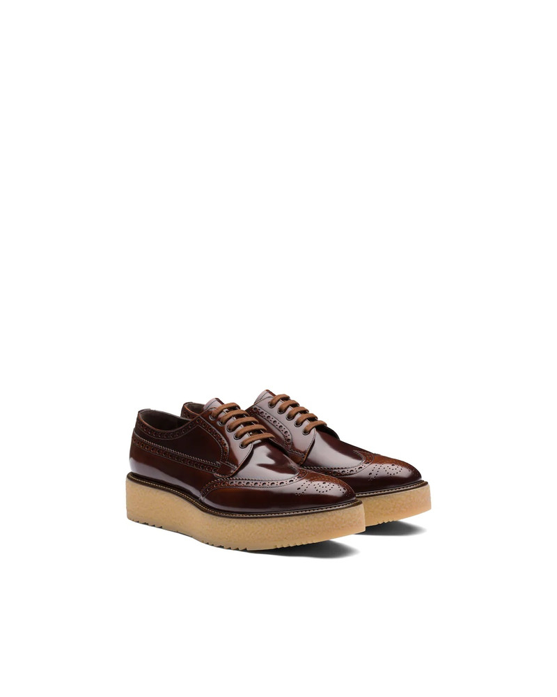 Brushed leather derby shoes 1