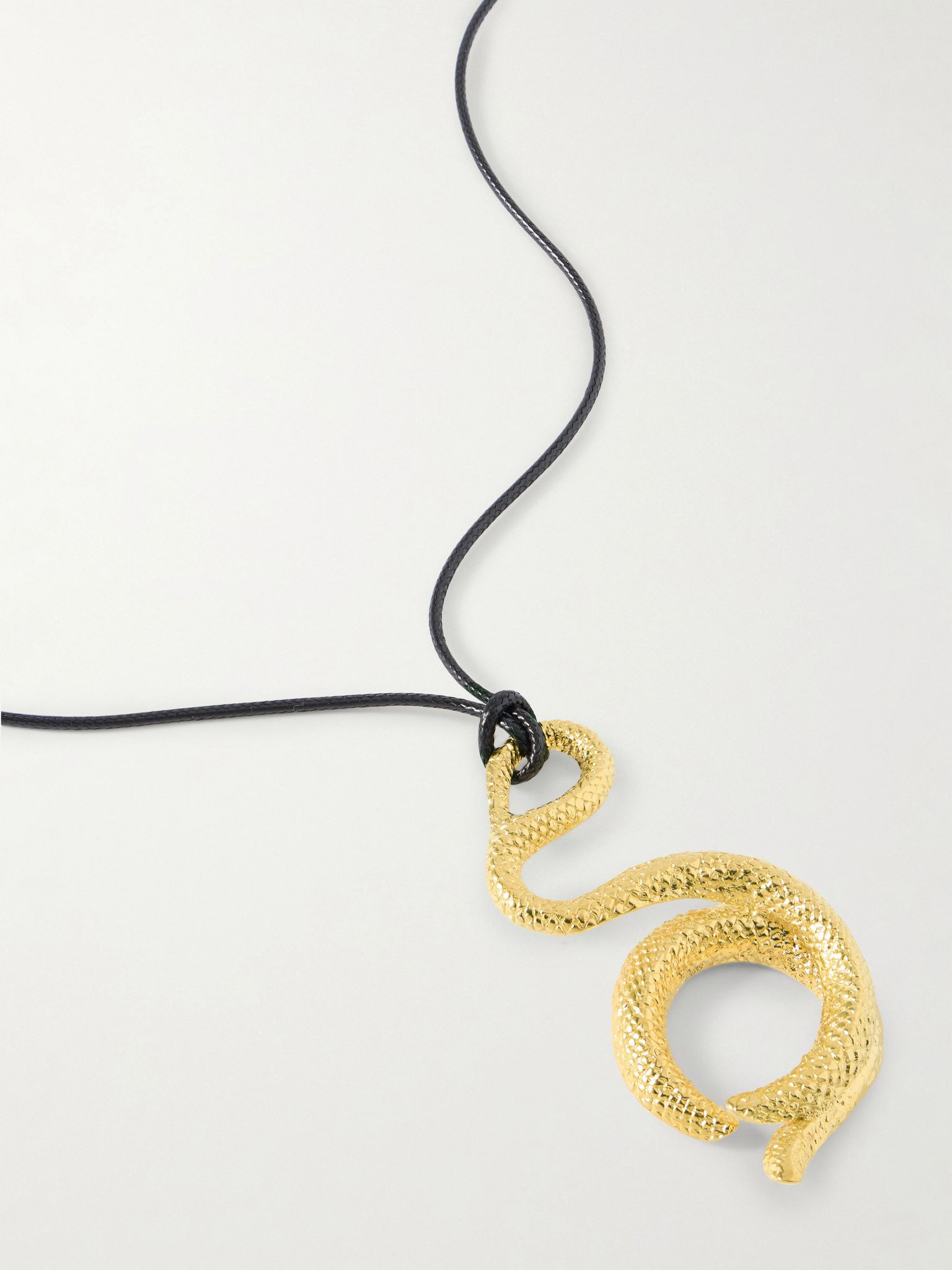 Medusa gold-plated and cord necklace Gold - 4