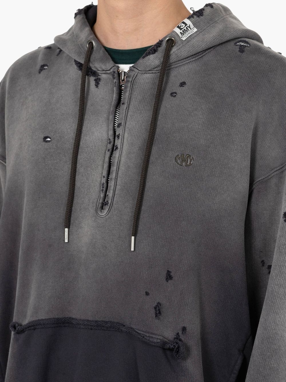 distressed-effect hoodie - 4
