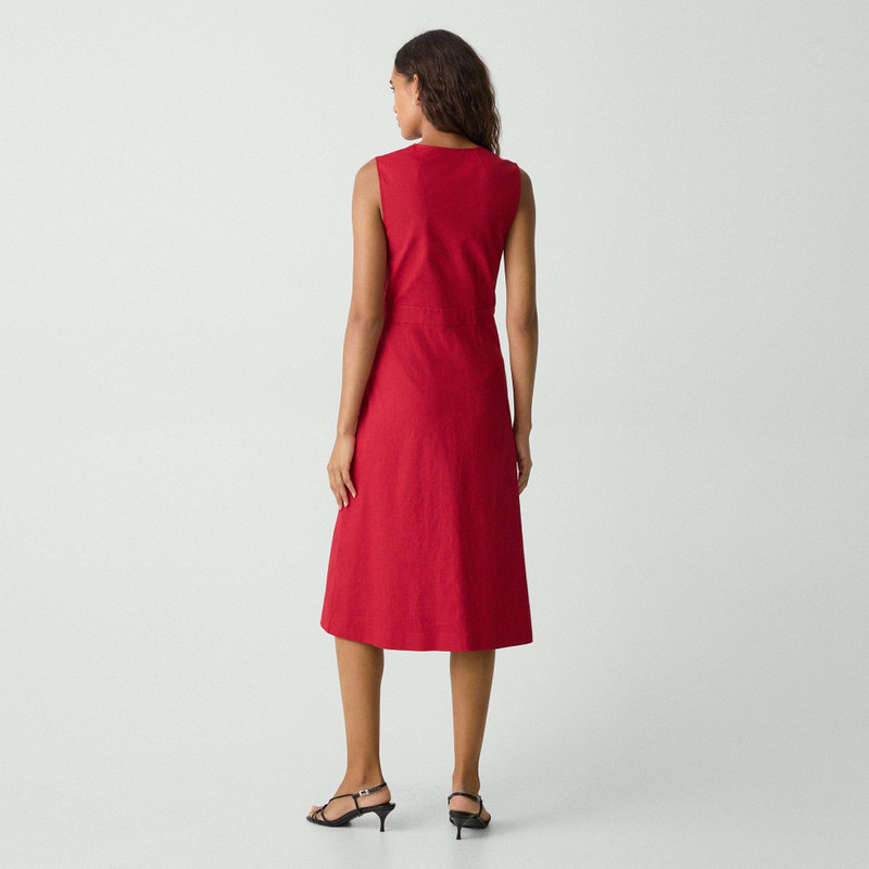 Theory Sleeveless A-Line Wrap Dress in Good Linen outlook