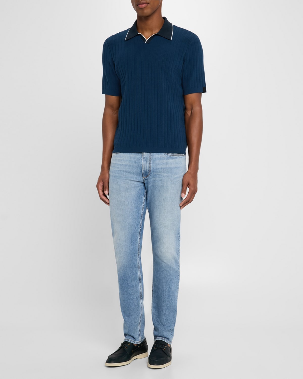Men's Sanford Ribbed Johnny Collar Polo Sweater - 2