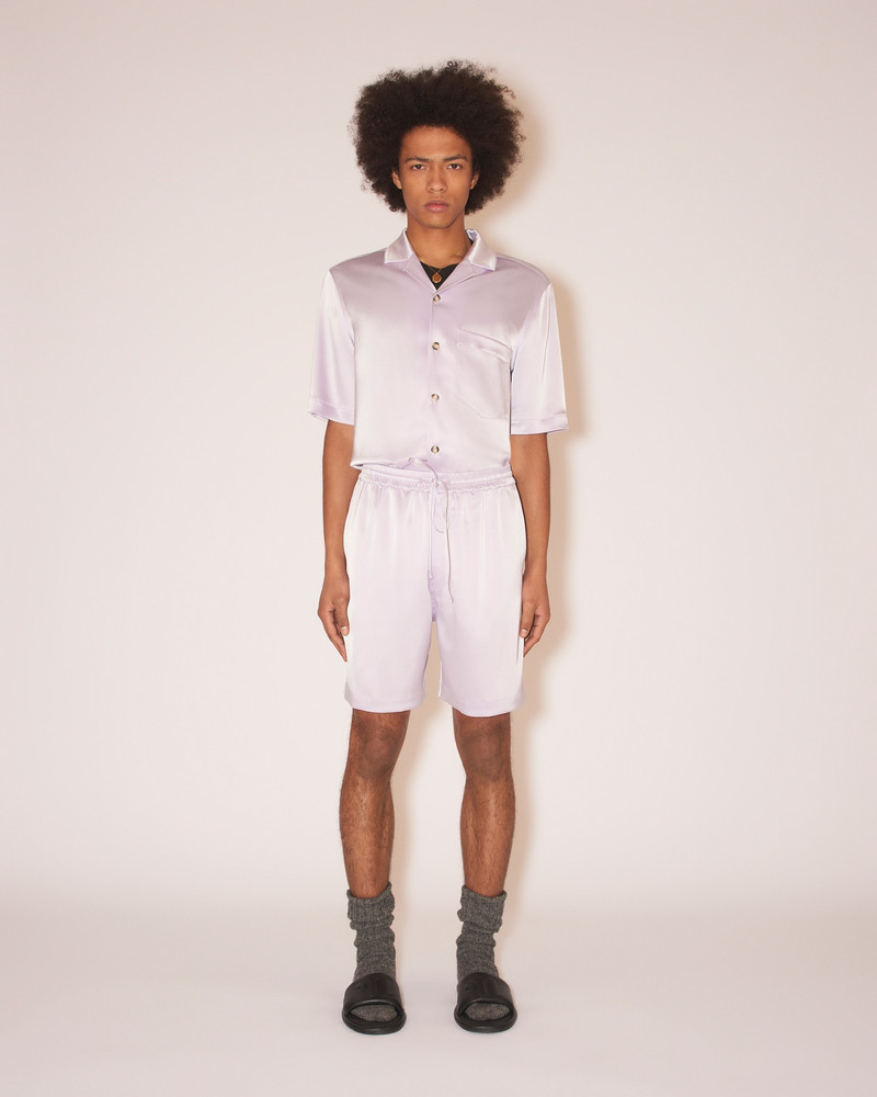 Nanushka MIK - Slip-satin short sleeve shirt - Purple outlook