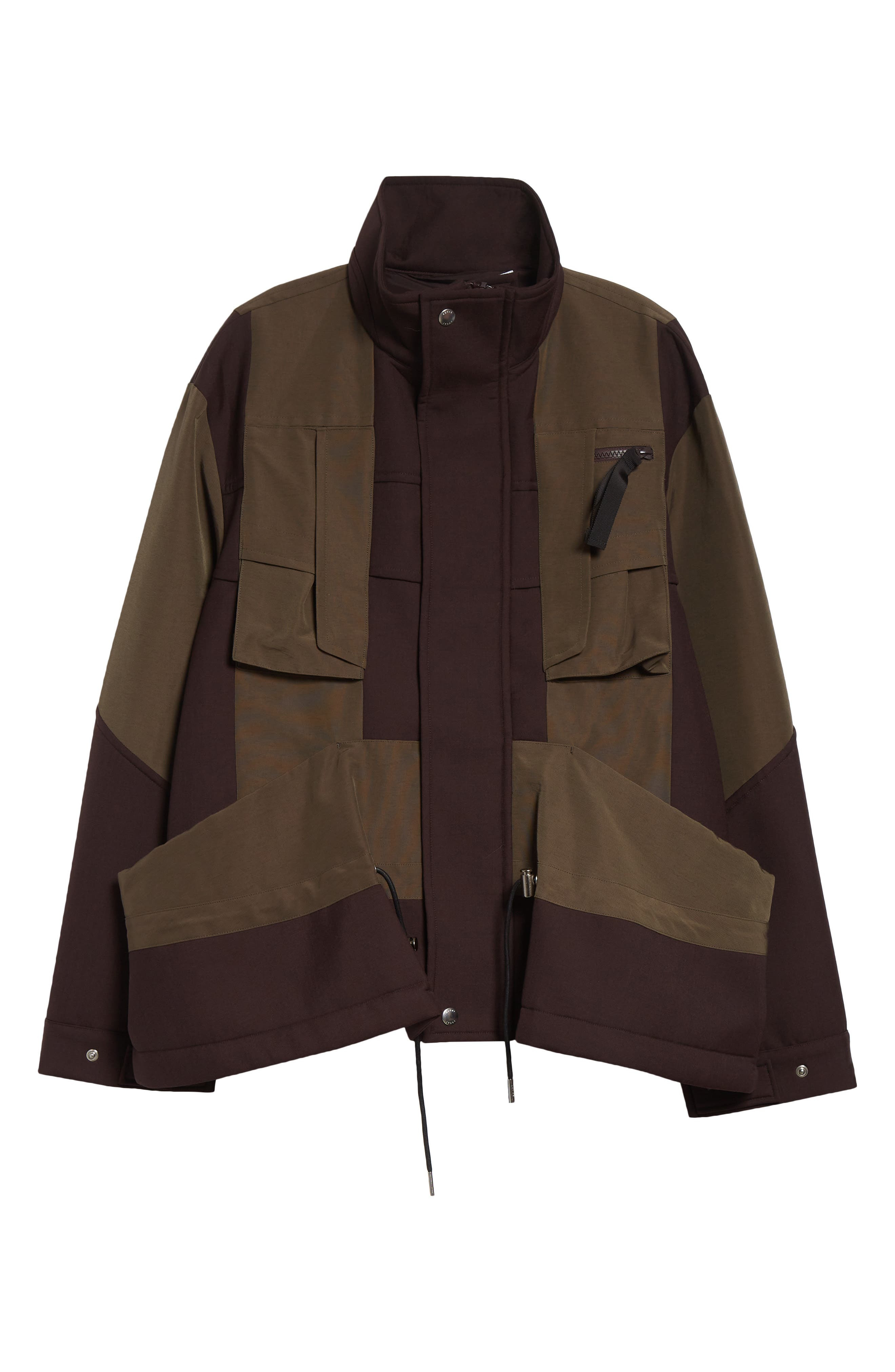 Sacai Mixed Media Jacket in Brown at Nordstrom - 1
