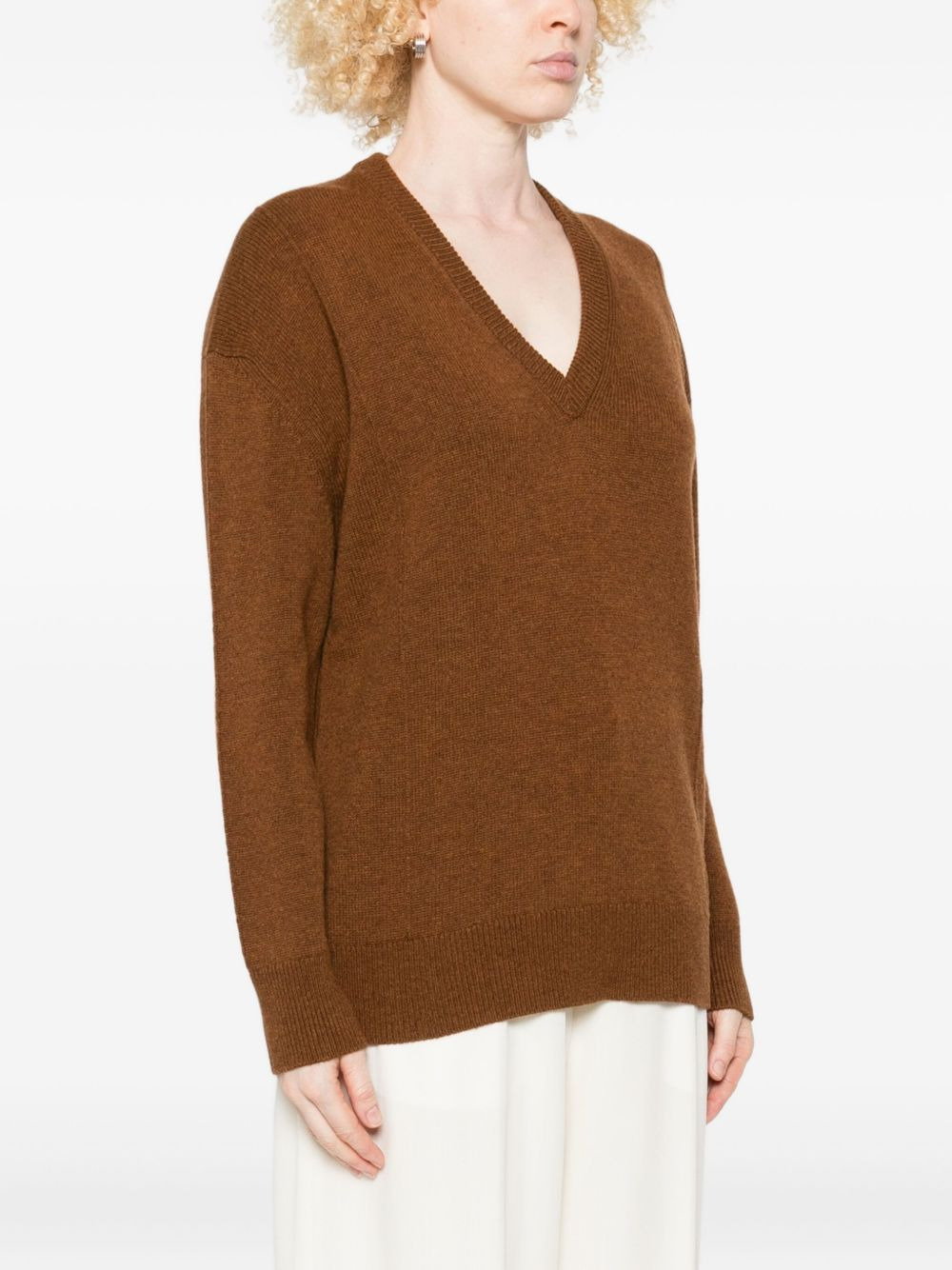 V-neck wool-blend sweater - 3