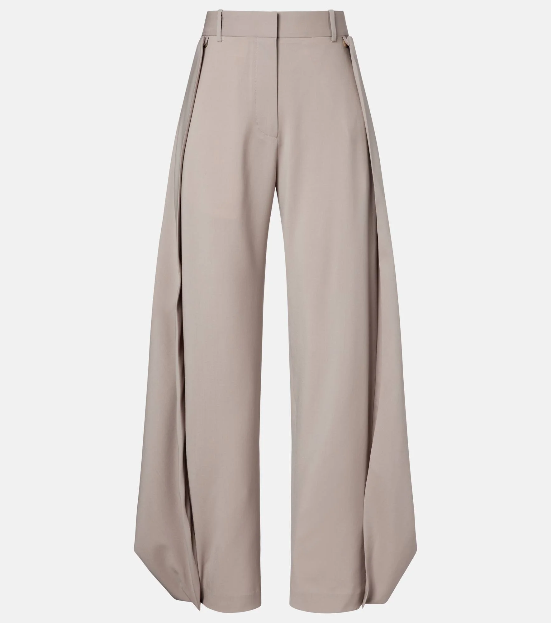 Draped wool wide-leg pants - 1