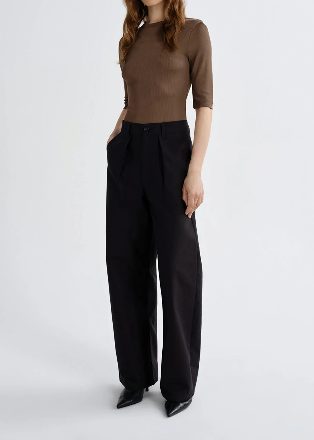 LOW CURVE UTILITY JEAN (SATEEN) IN BLACK - 1
