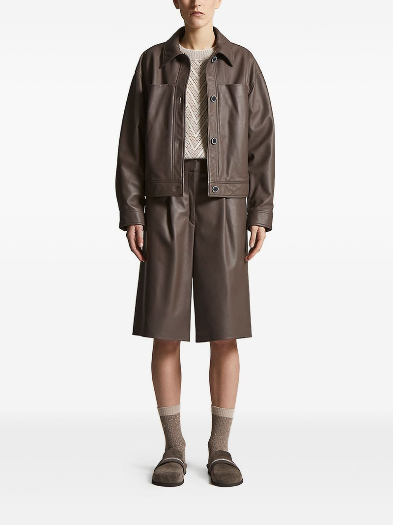 PESERICO button-fastening leather jacket outlook
