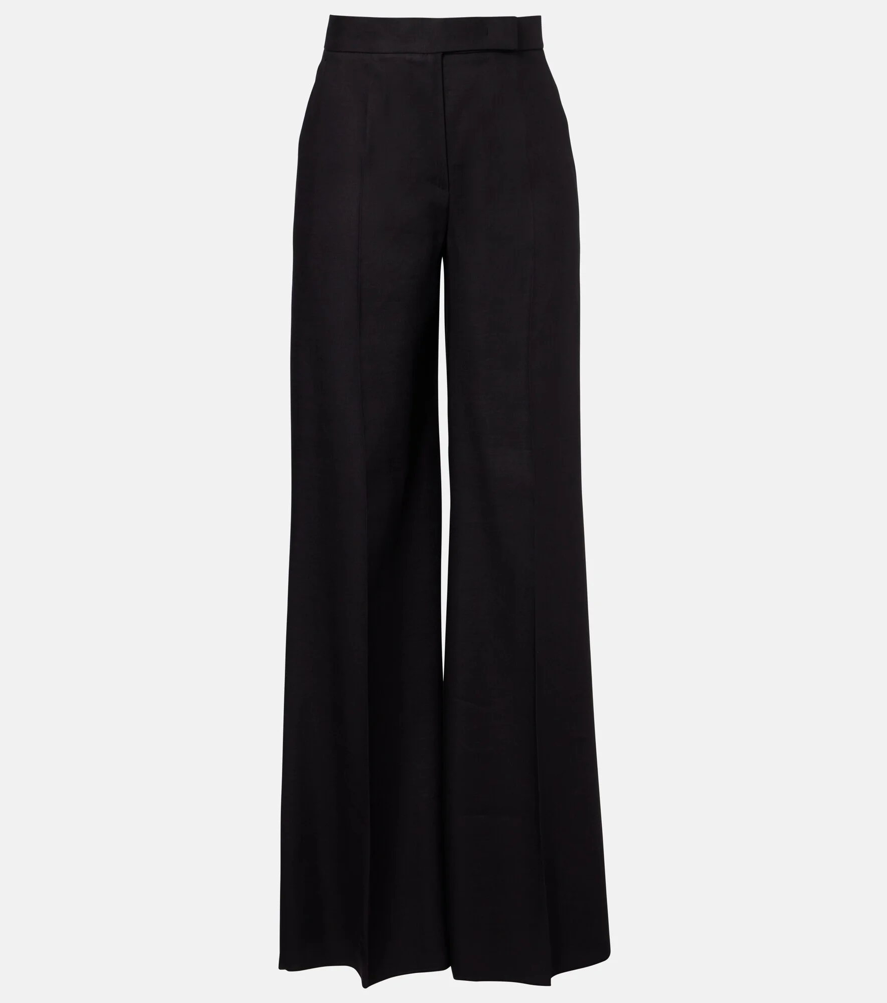 Linen and silk twill wide-leg pants - 1