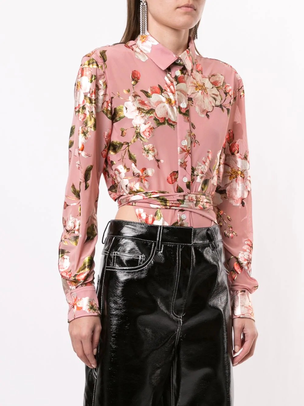 long-sleeved floral print shirt - 3