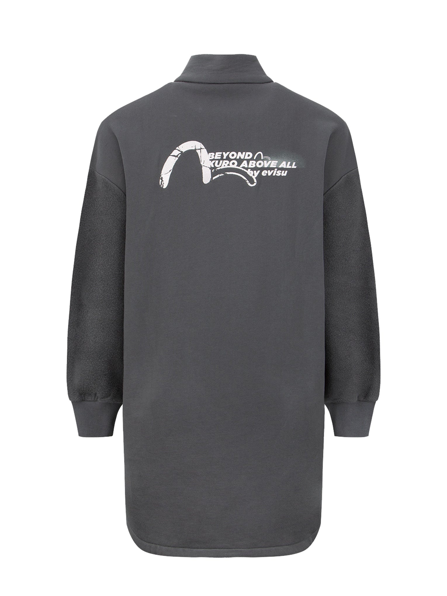 Slogan Print Turtle Neck Sweatdress - 11