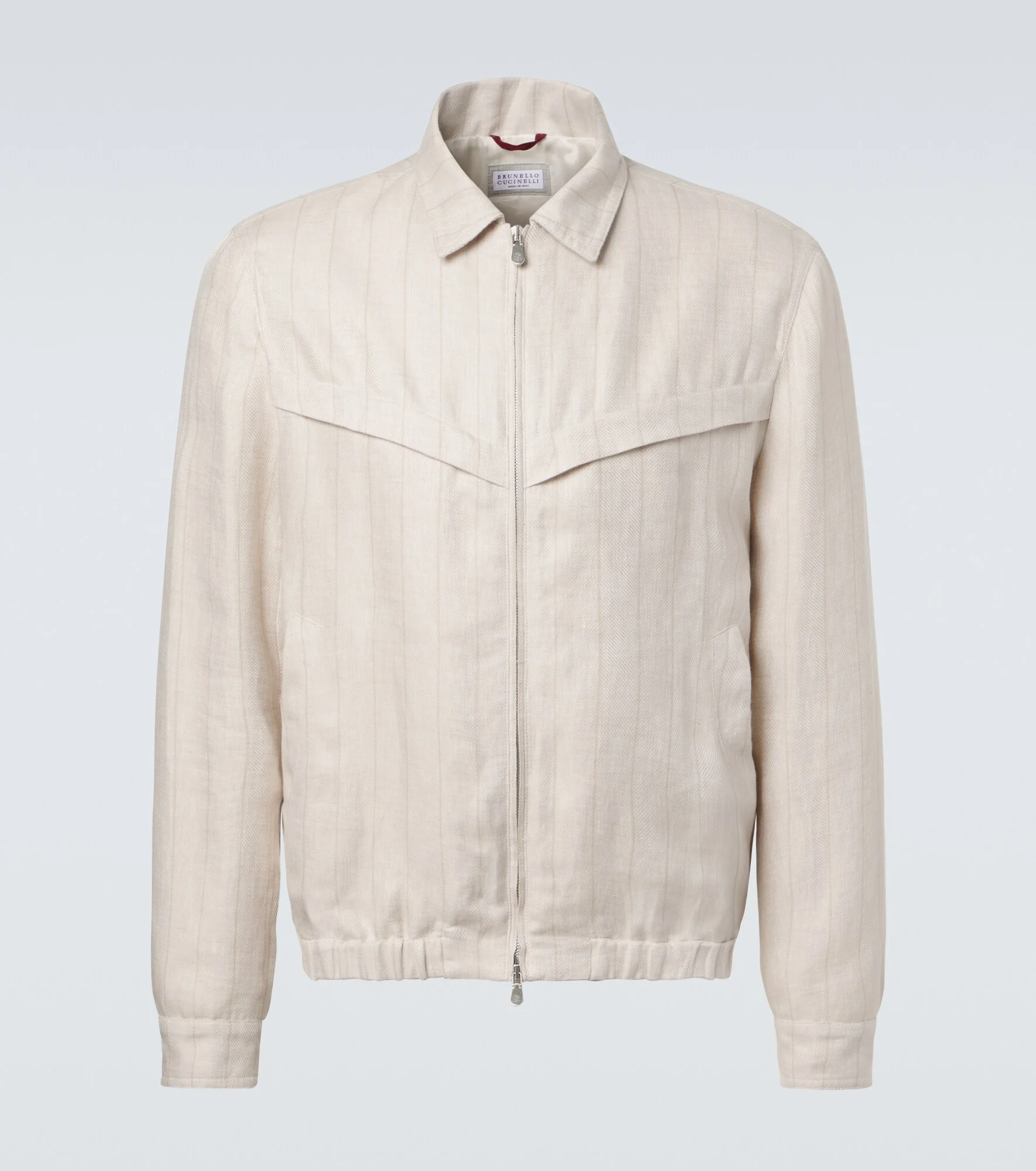 Striped linen blouson jacket - 1