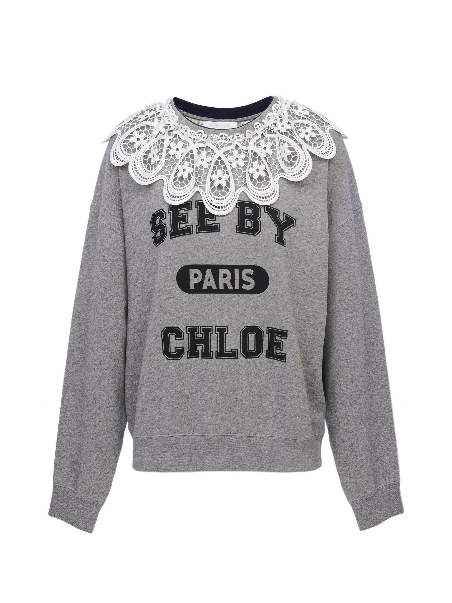 LACE COLLAR SWEATSHIRT - 1