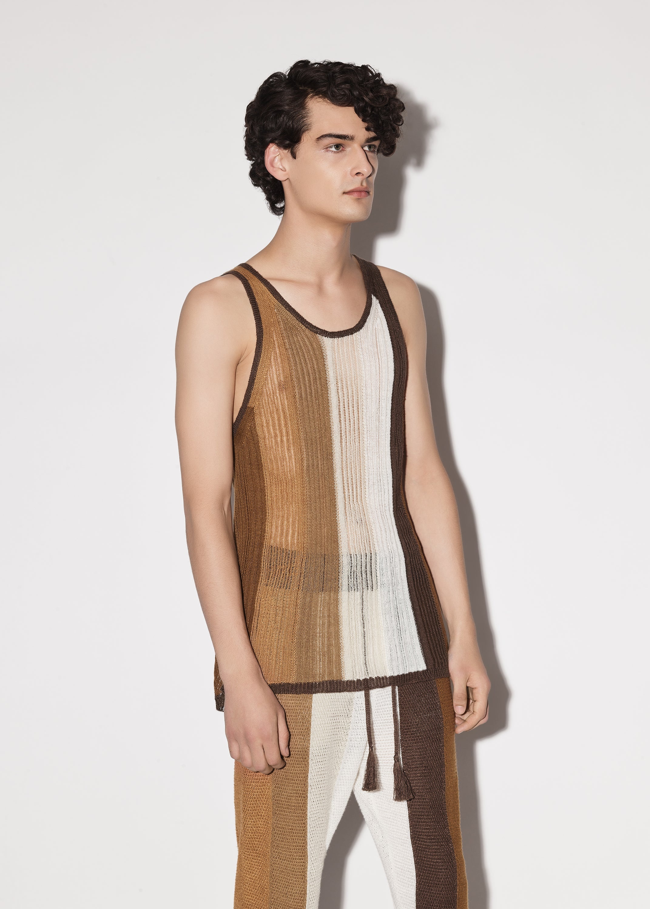 LINEN STRIPE TANK - 3