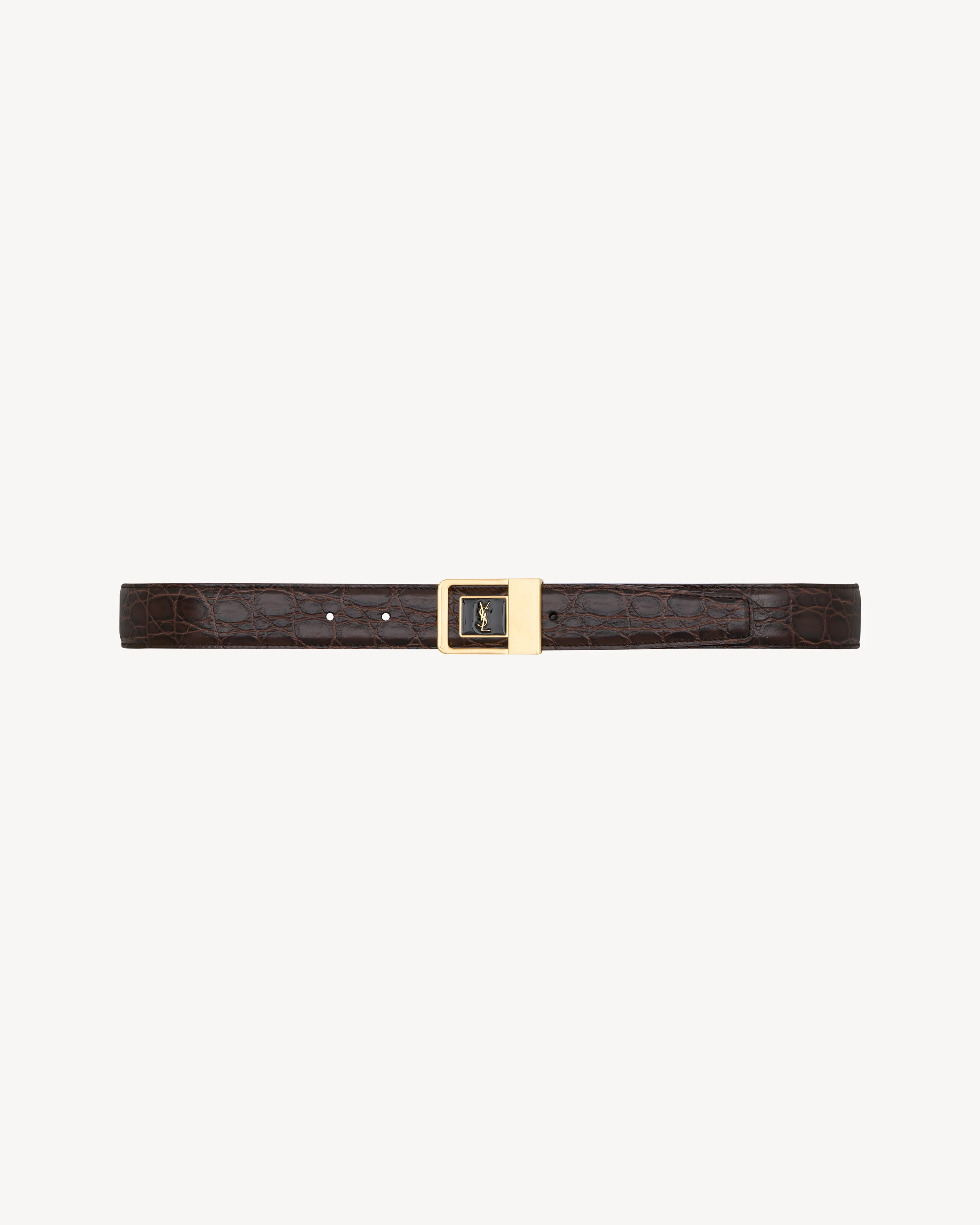 LA 66 BUCKLE BELT IN CROCODILE-EMBOSSED LEATHER - 1