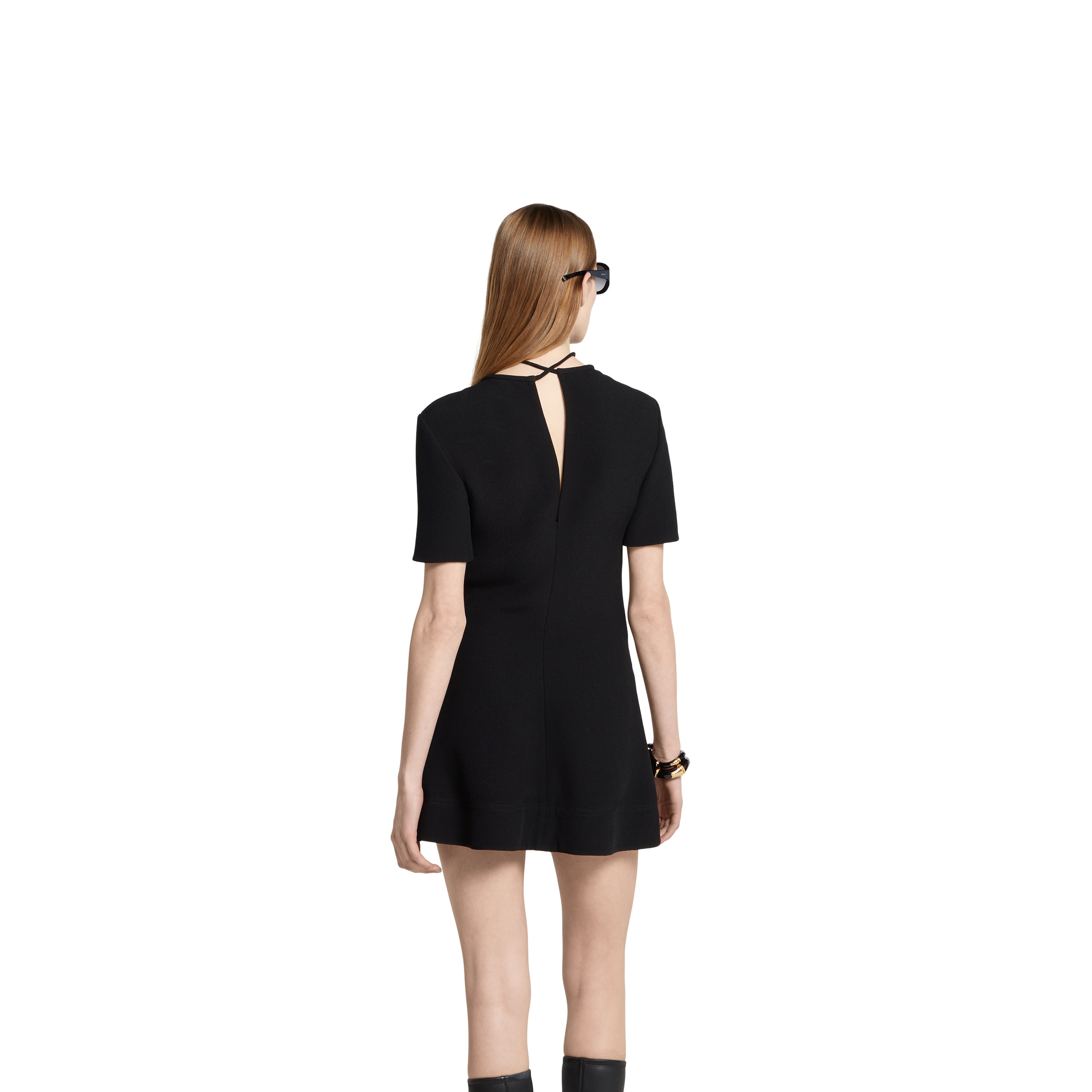 Silk crêpe mini dress with embroidery - 4