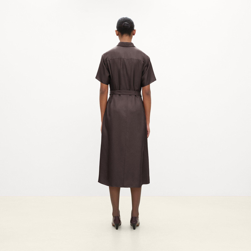 Belted Shirt Dress in Mod Silk Twill 3