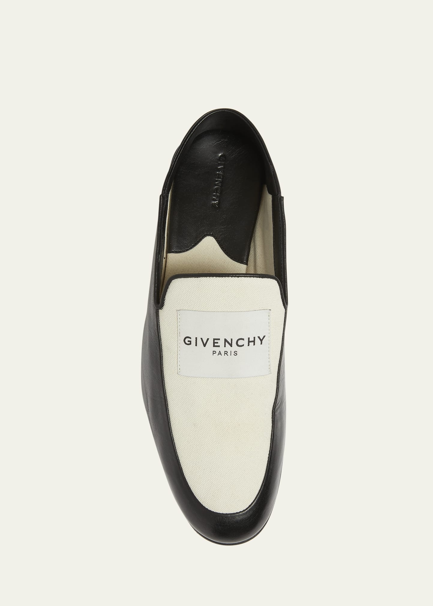 Men's Label Leather and Canvas Loafers - 5