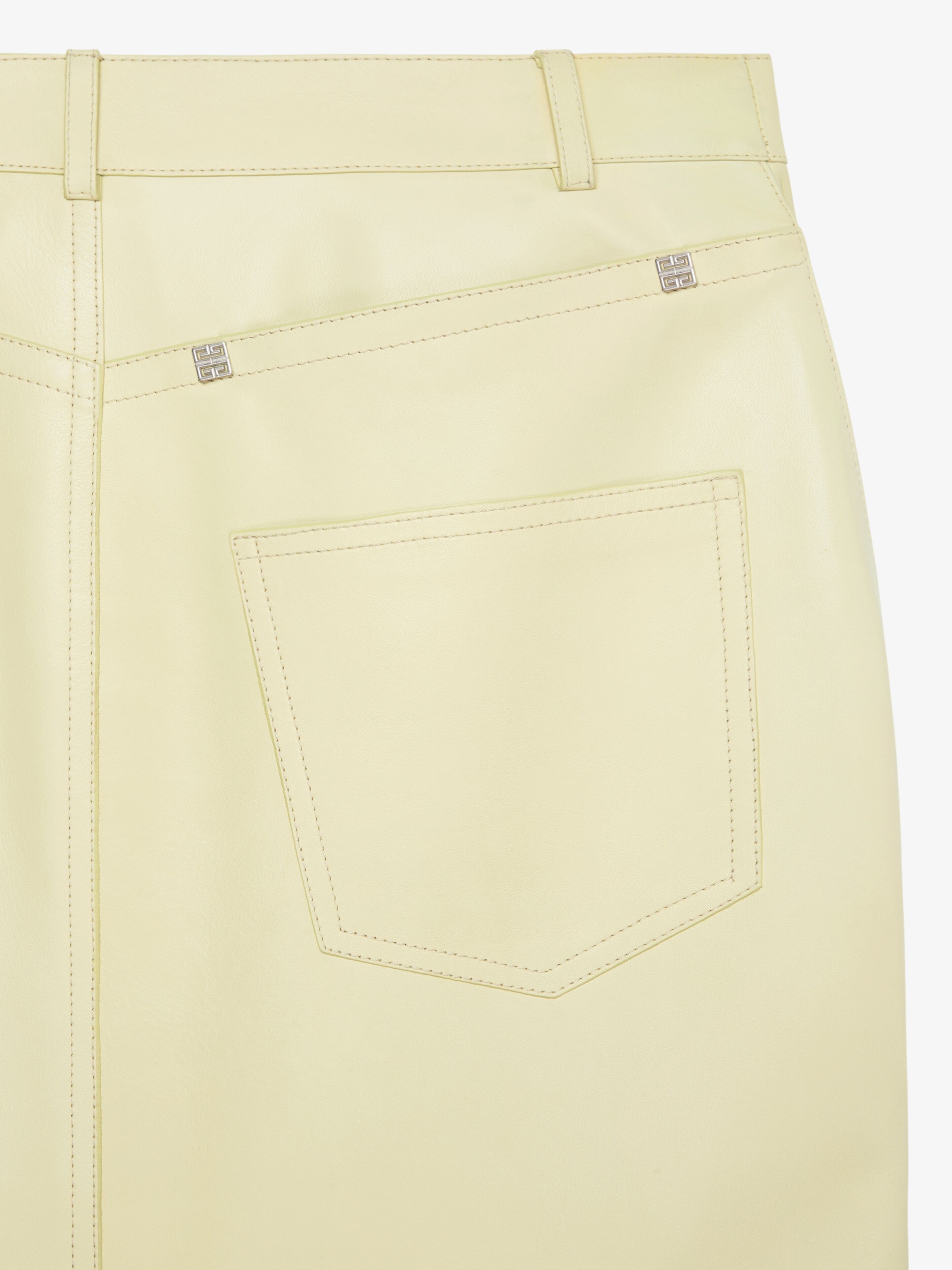 SKIRT IN LEATHER WITH SLIT - 5