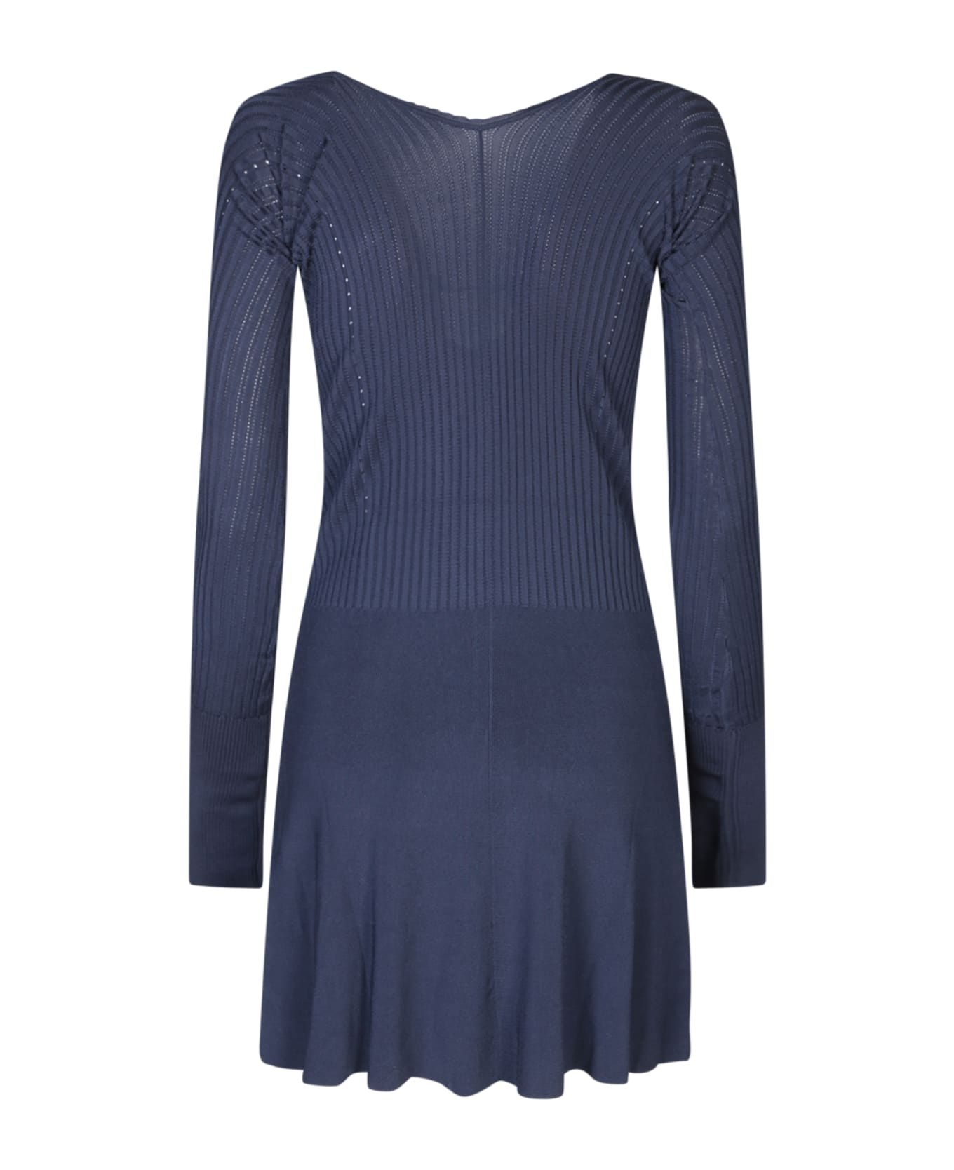 Long Sleeve Scalloped Mini Dress - 2