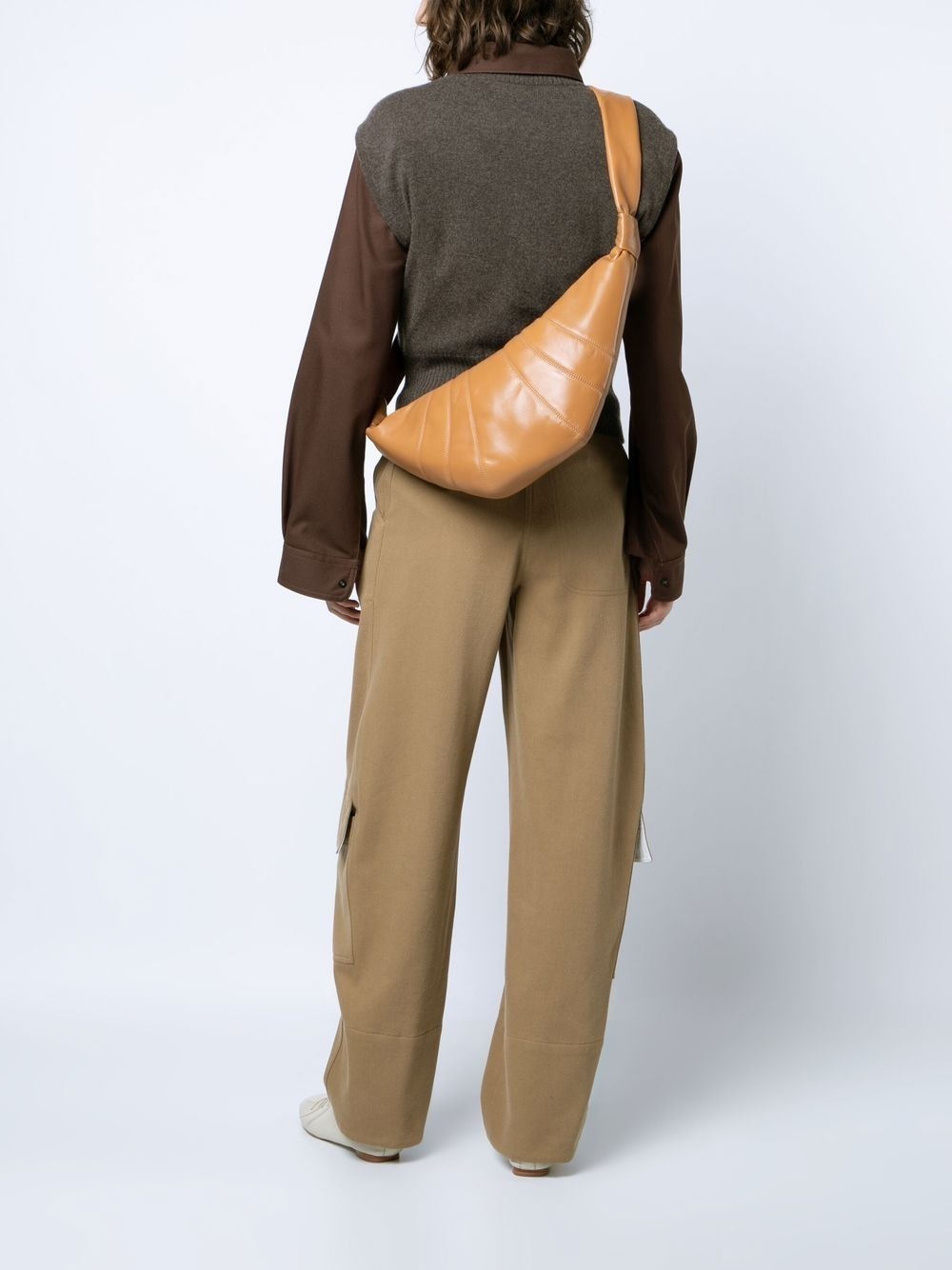 Croissant leather crossbody bag - 2