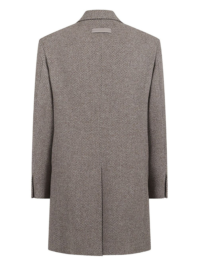 ZEGNA double-breasted herringbone-effect coat outlook