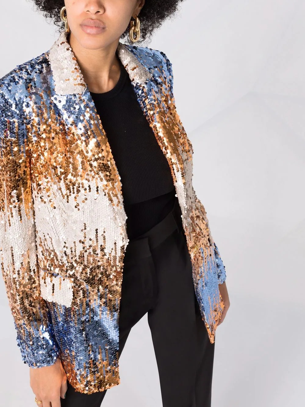 sequin single-breasted blazer - 5