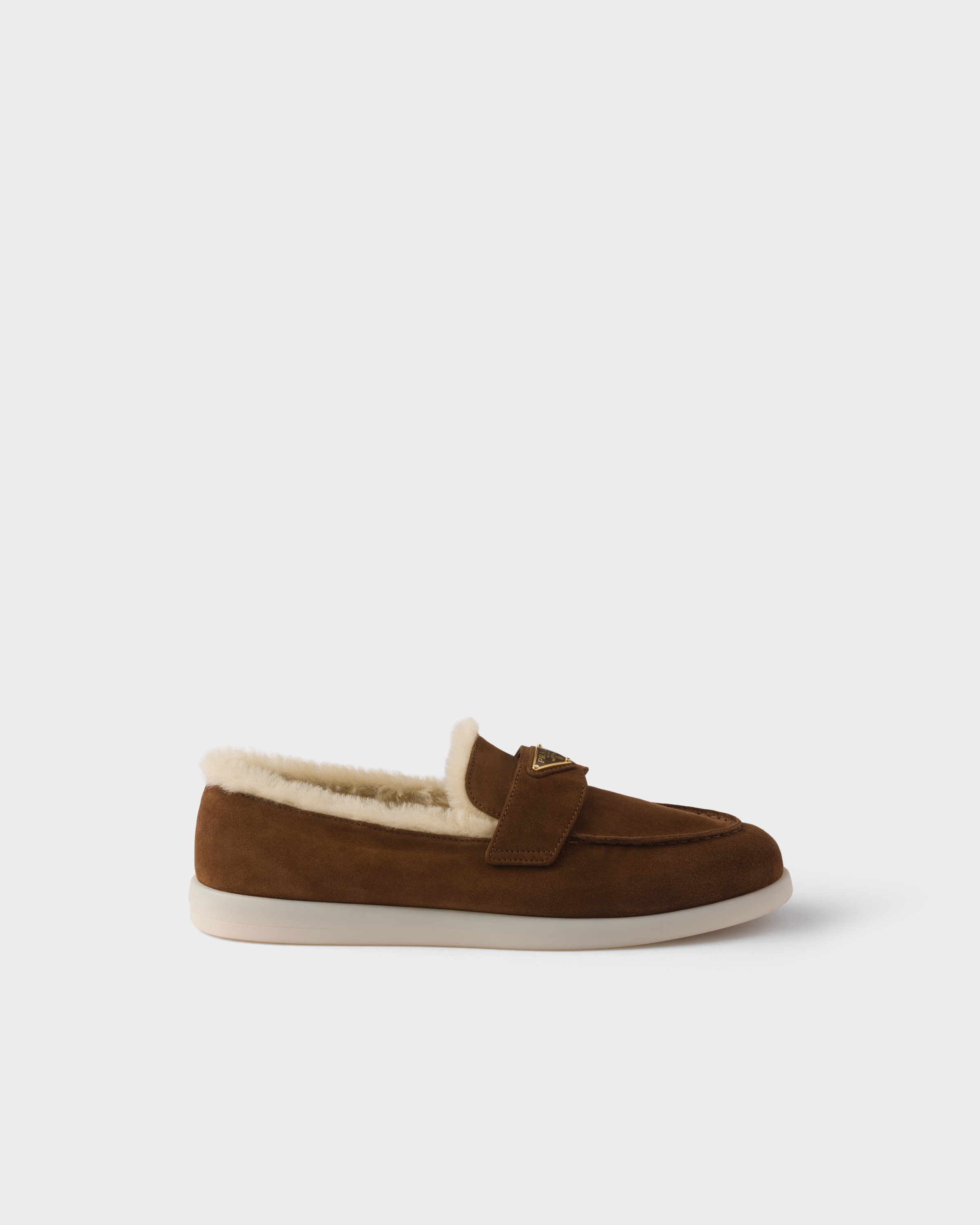 Suede and shearling loafers - 2