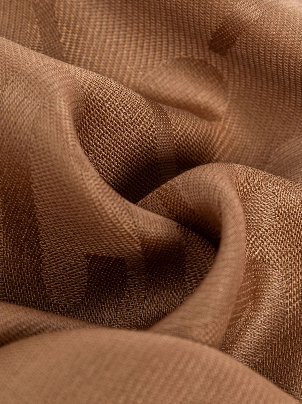 logo-embossed fringed scarf - 3