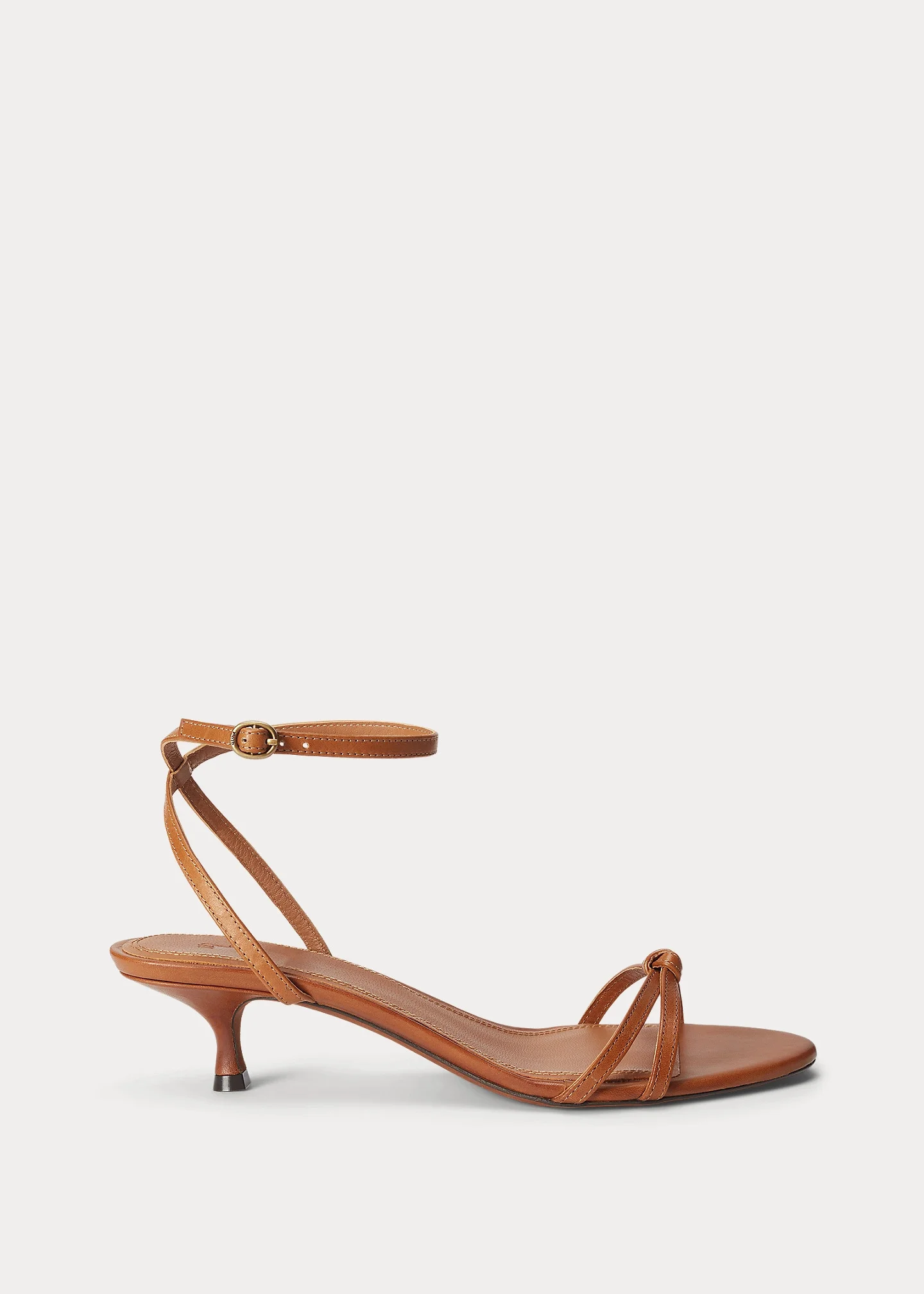 Leather Kitten-Heel Sandal - 1