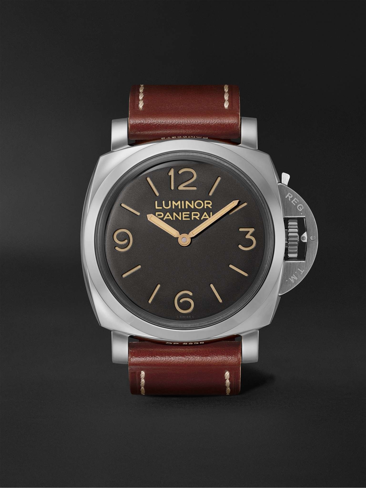 Luminor 1950 Hand-Wound 47mm Stainless Steel and Leather Watch, Ref. No. PAM00372 - 1