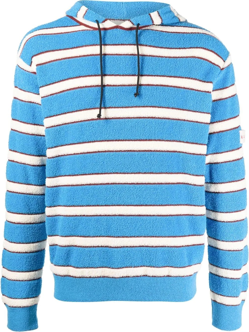 terry-cloth effect striped hoodie - 1