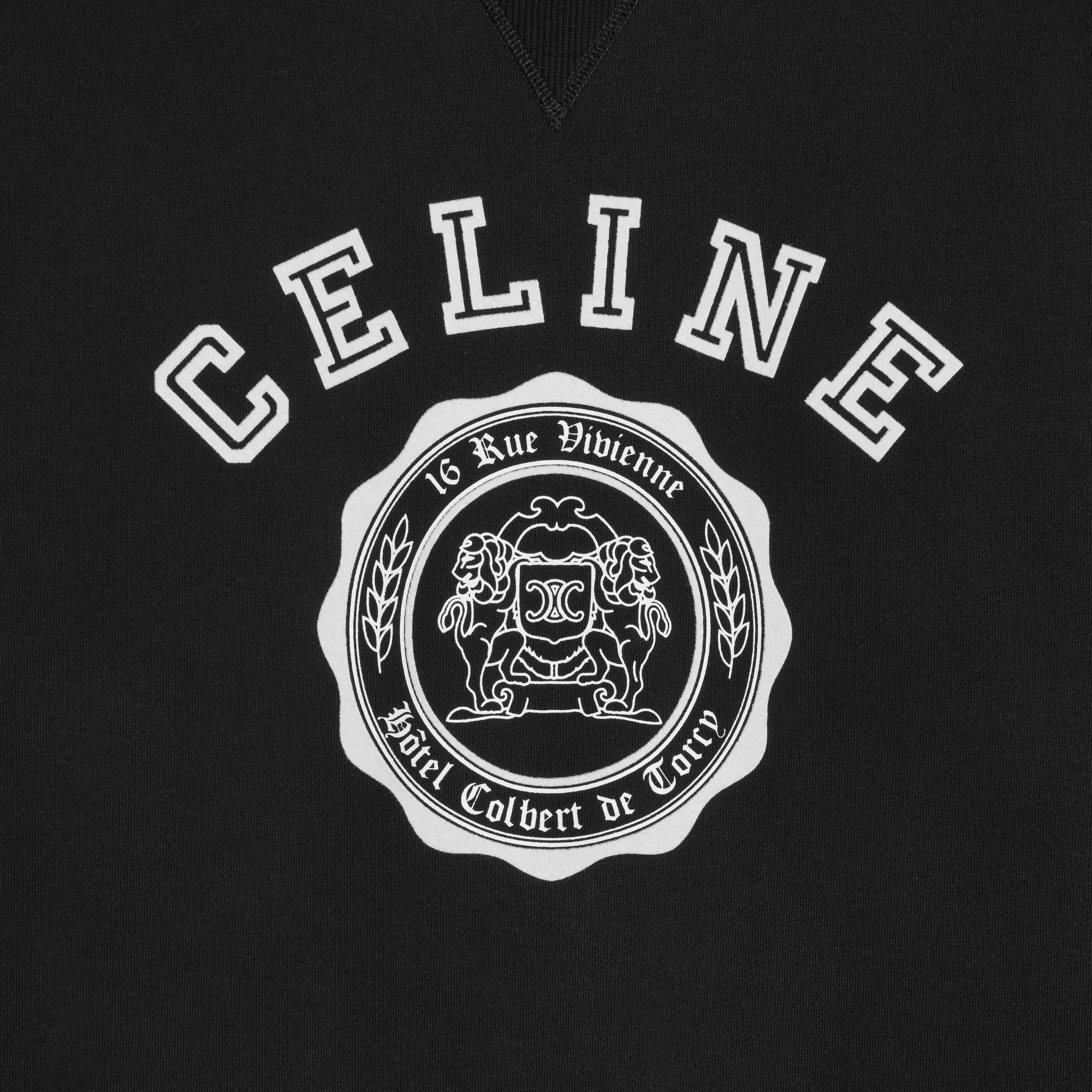 celine blason loose sweatshirt in cotton fleece - 4