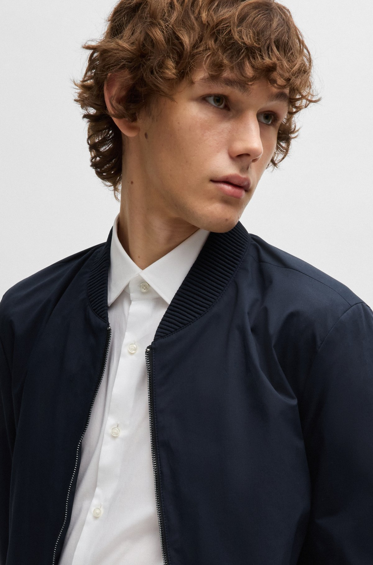 SLIM-FIT JACKET IN STRETCH COTTON - 5