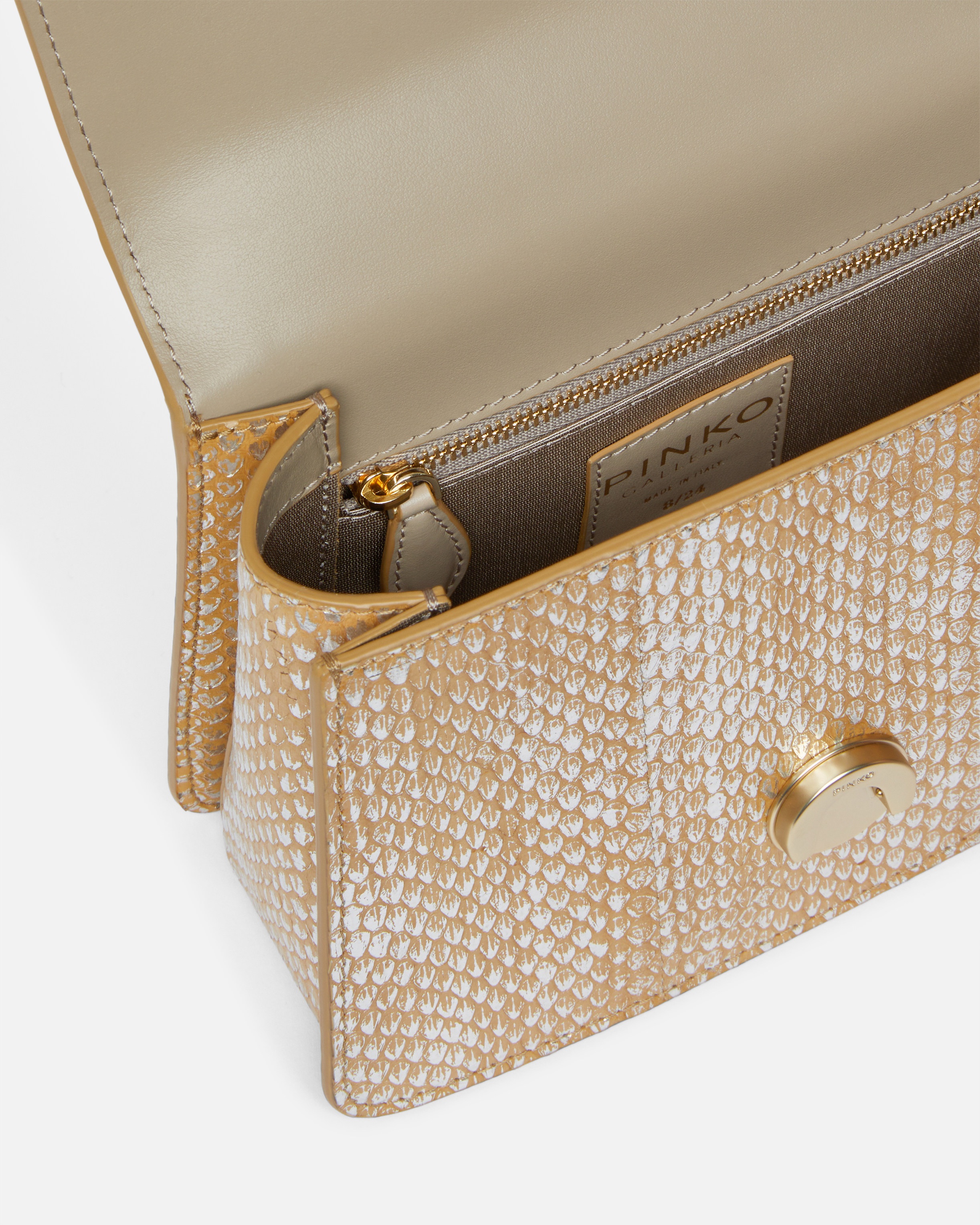 LAMINATED REPTILE HANDBAG WITH SHOULDER STRAP AND HANDLE PINKO GALLERIA - 4
