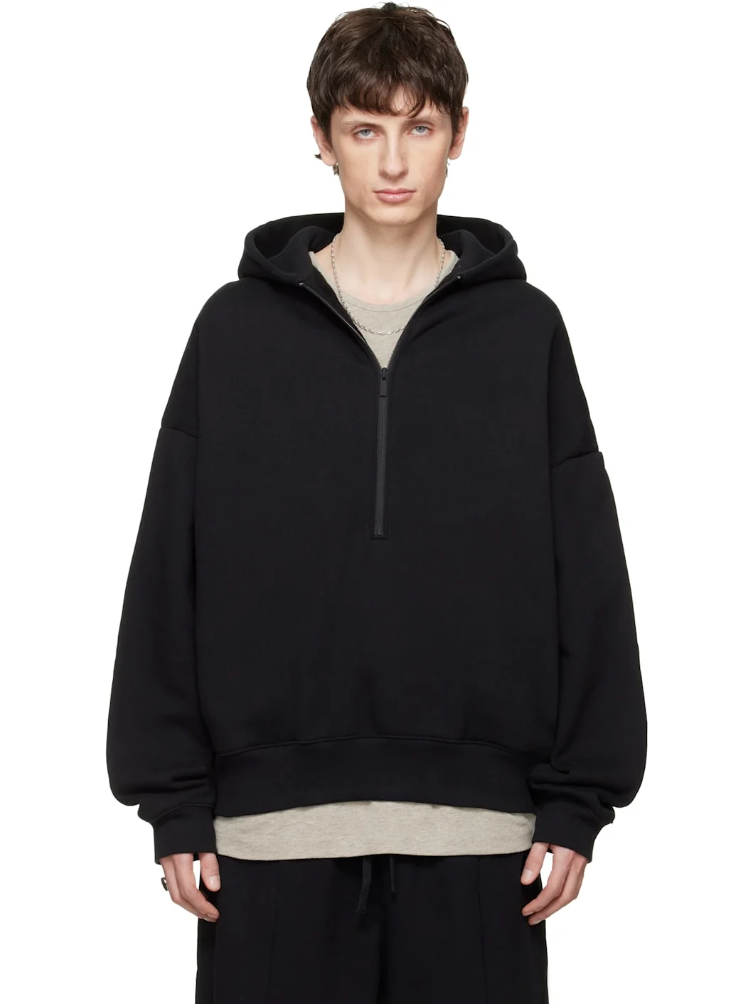 Black 'Property' Lounge Half Zip Hoodie - 1